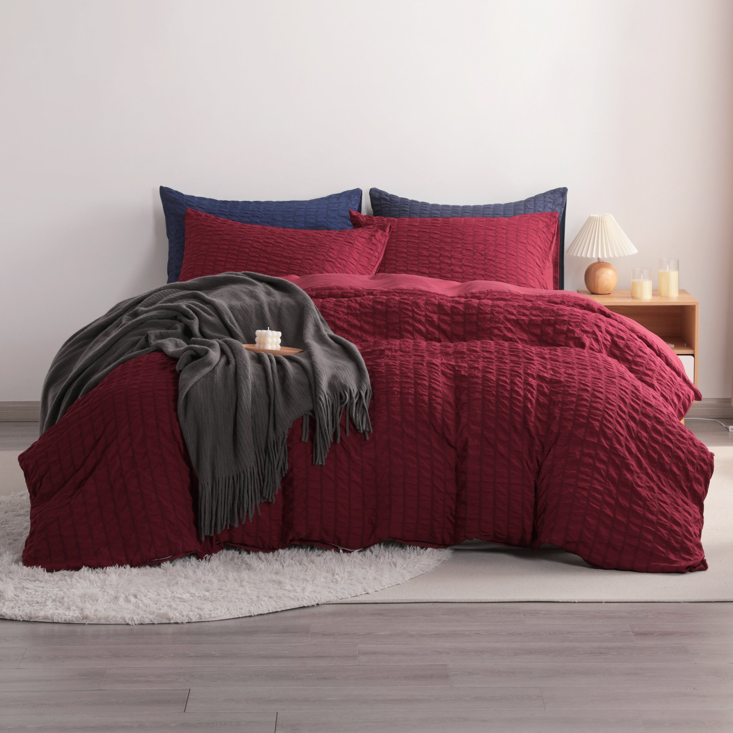 2/3 Pieces Breathable Seersucker Textured Duvet Cover Set|NTBAY®️ - NTBAY