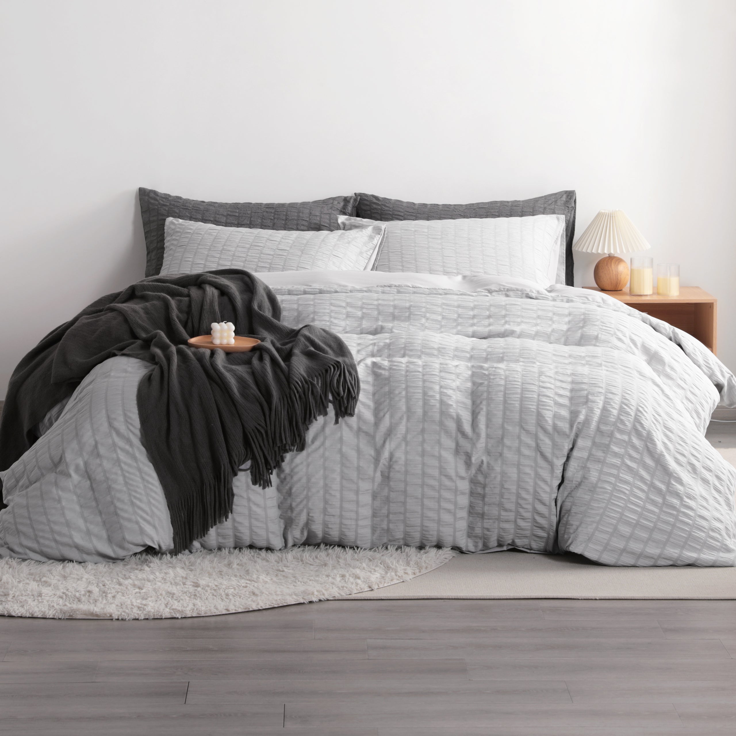 2/3 Pieces Breathable Seersucker Textured Duvet Cover Set|NTBAY®️ - NTBAY