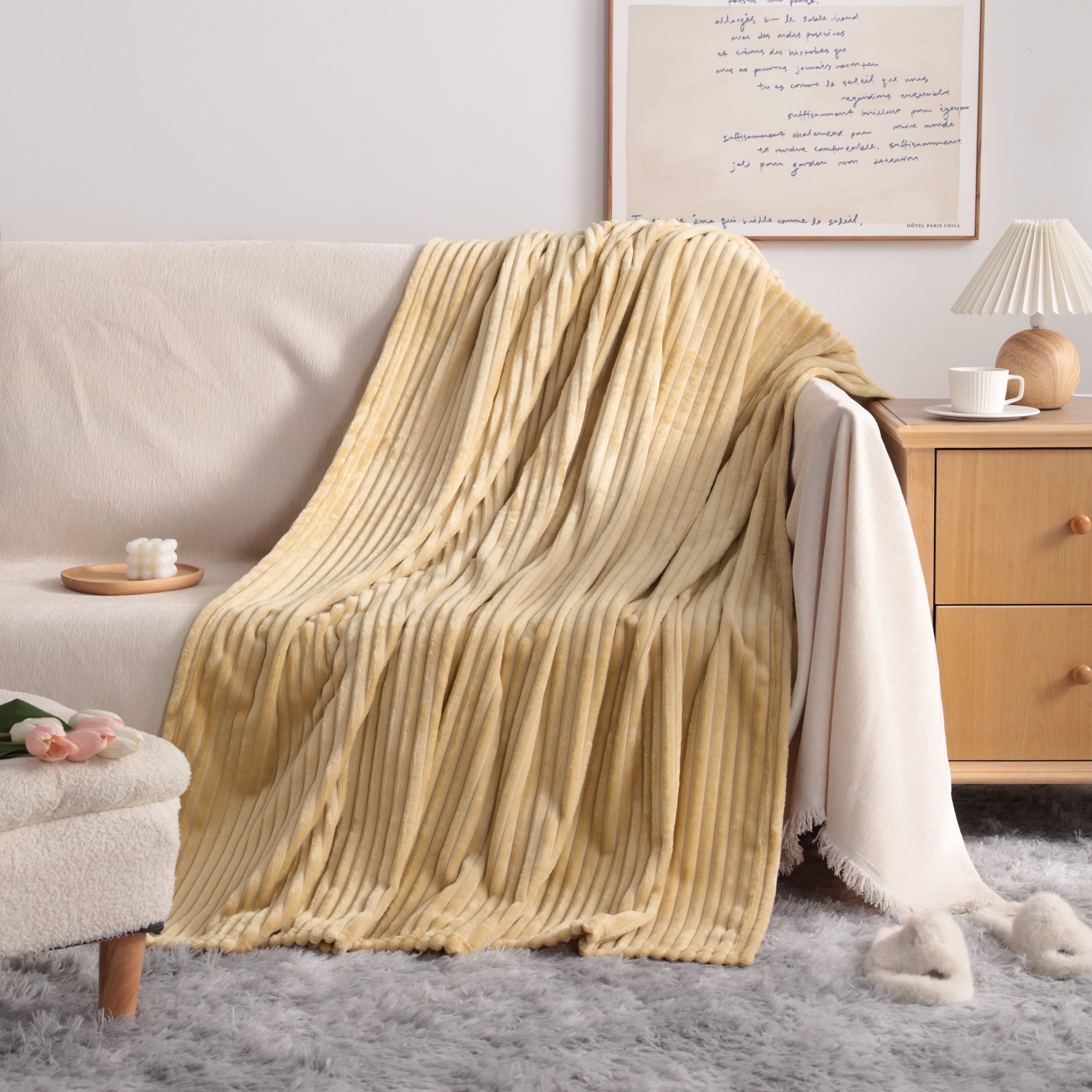 All Seasons Plush Flannel Fleece Throw Blanket