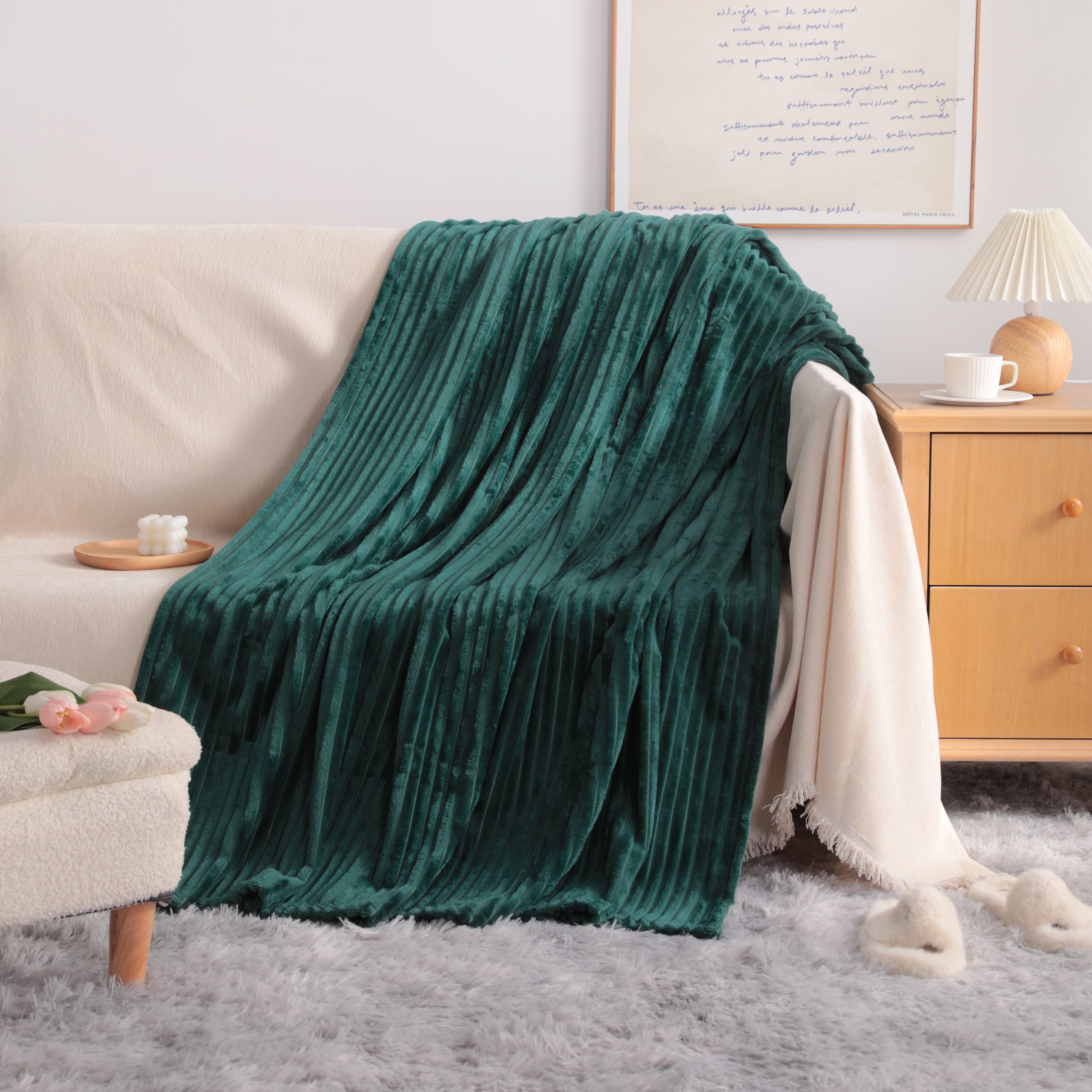 All Seasons Plush Flannel Fleece Throw Blanket