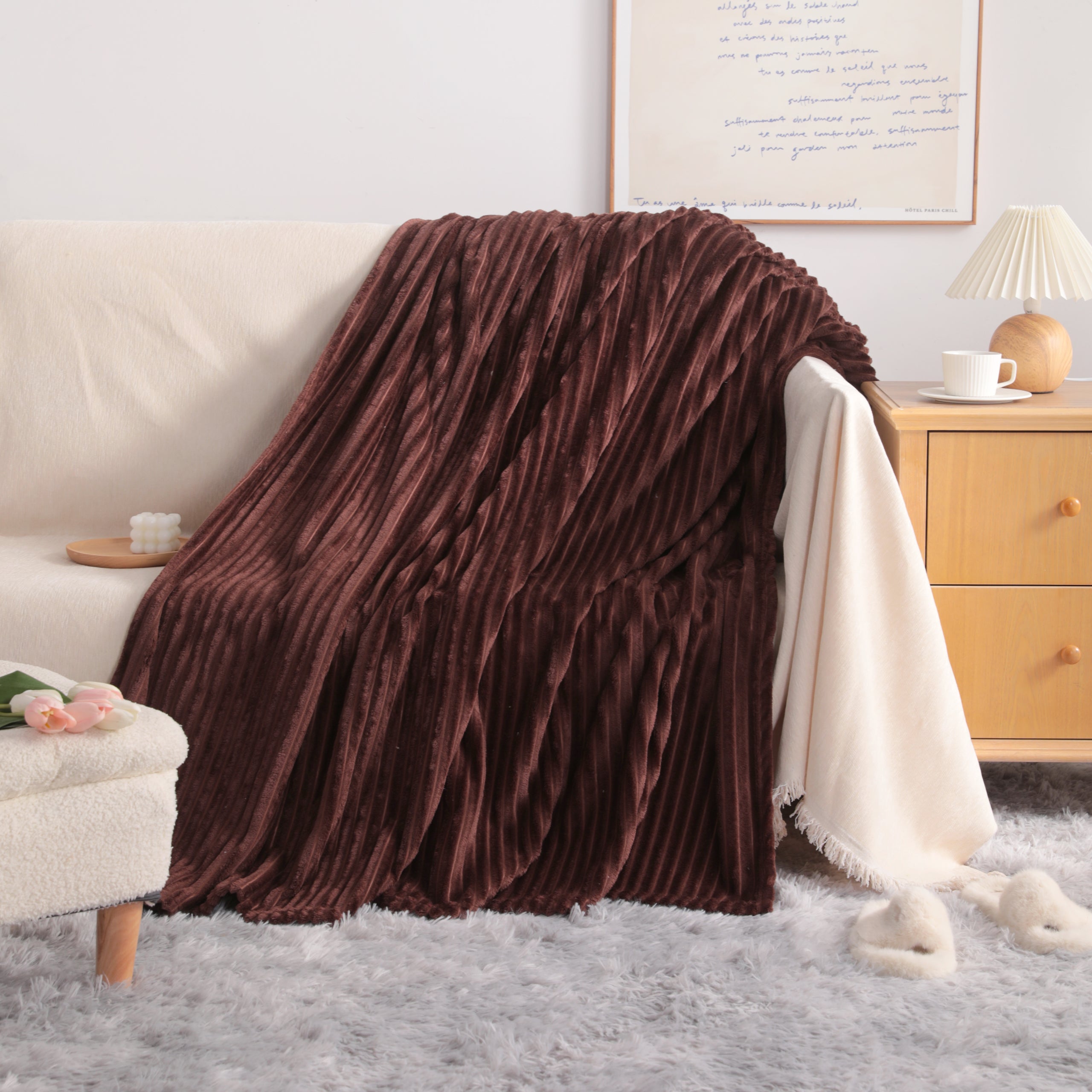 All Seasons Plush Flannel Fleece Throw Blanket