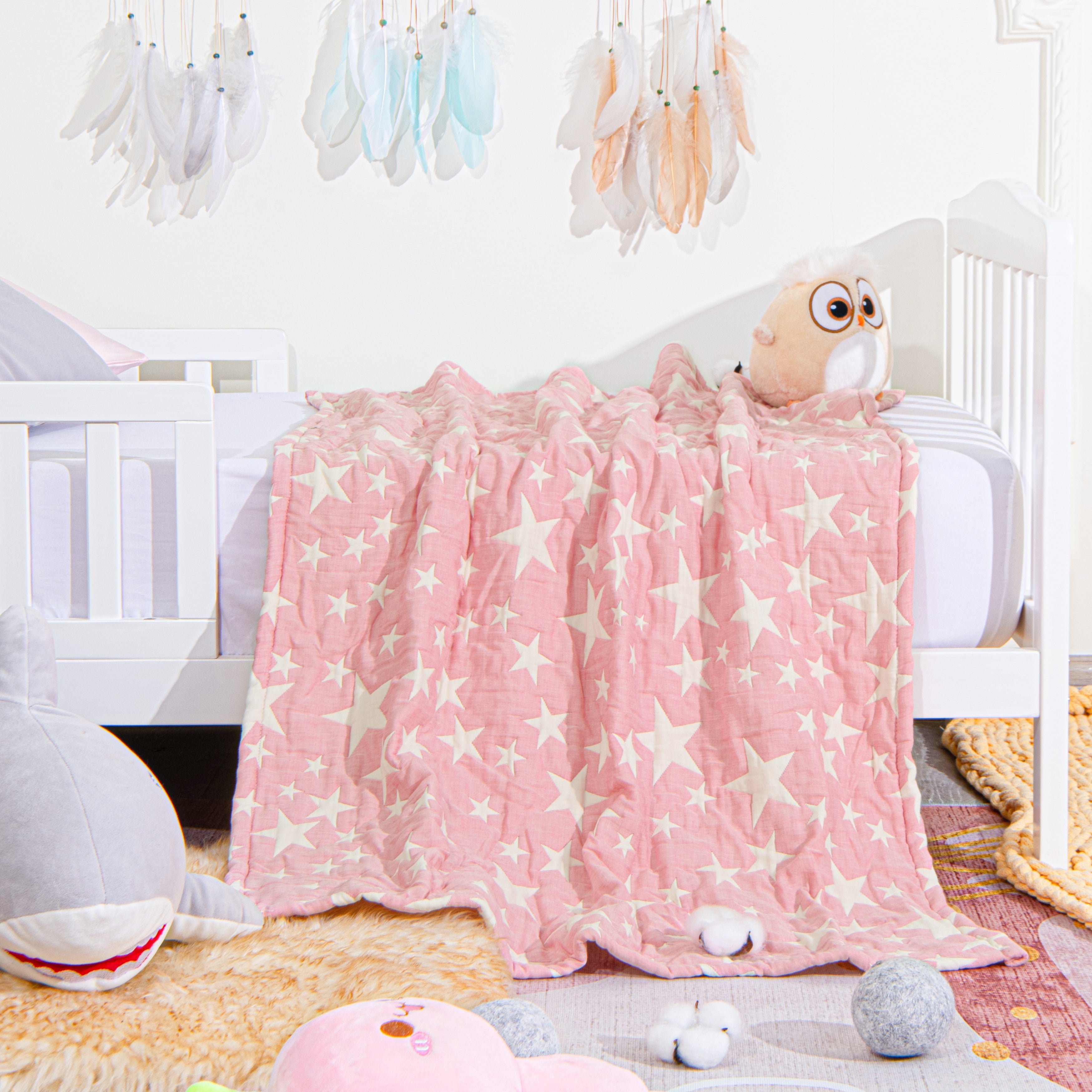 3 Layer Muslin Cotton Jacquard Toddler Blanket|NTBAY?? - NTBAY
