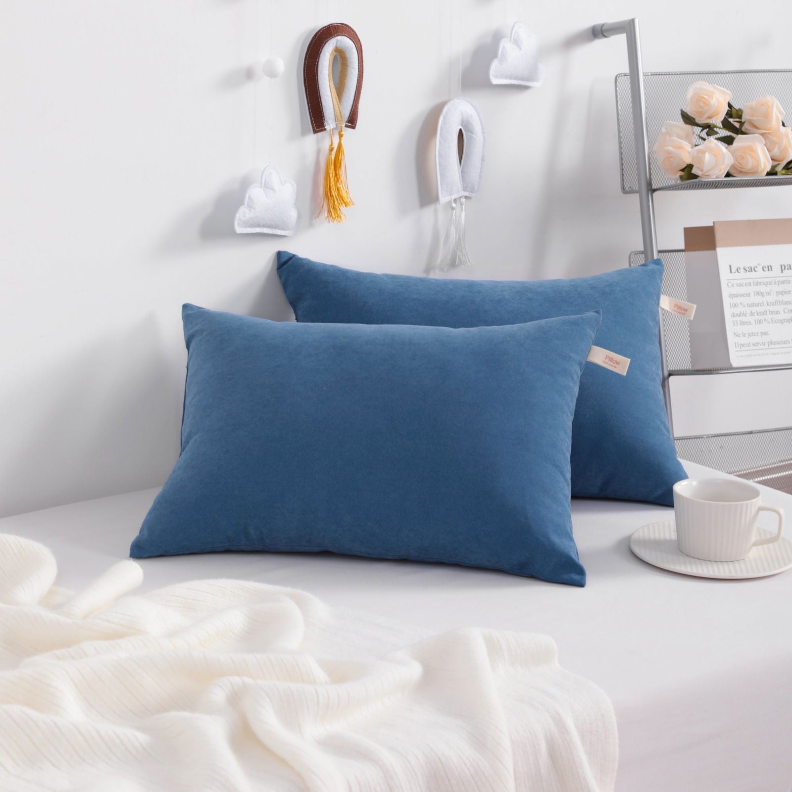 2 Pack Microfiber Soft Toddler Pillows size and color view by Fasiano