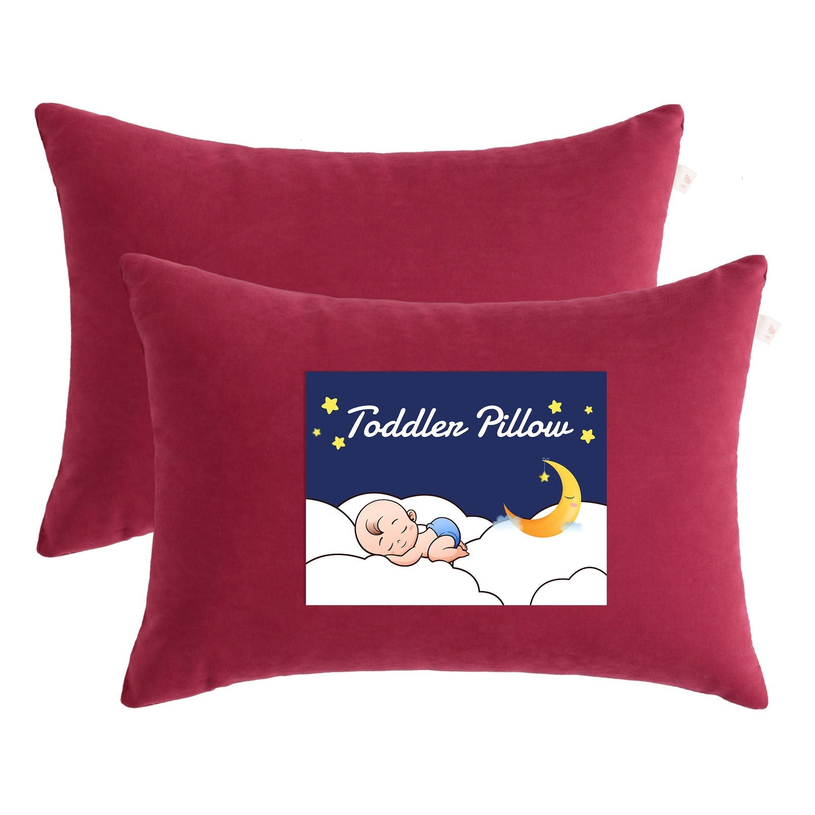 2 Pack Microfiber Soft Toddler Pillows size and color view by Fasiano