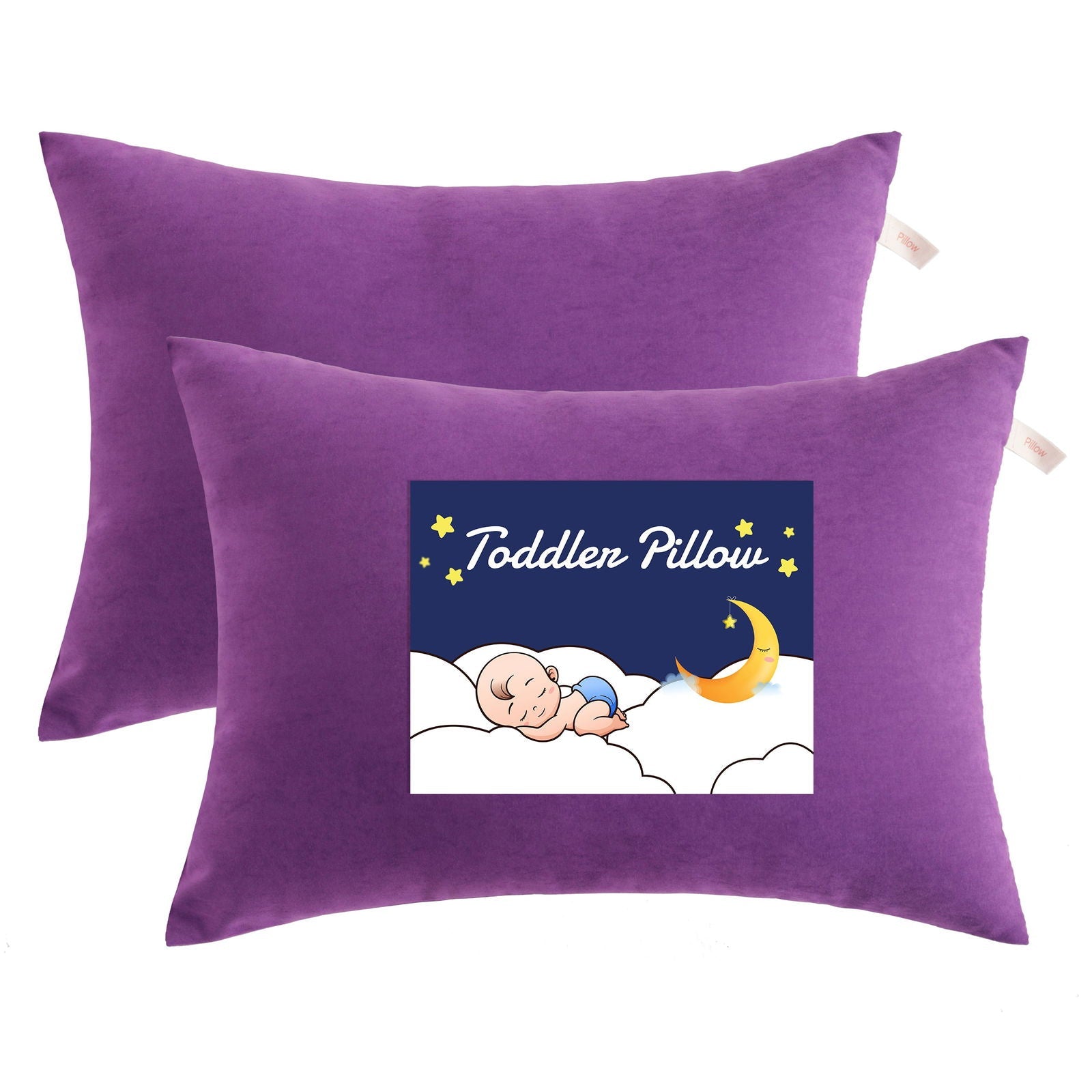 2 Pack Microfiber Soft Toddler Pillows size and color view by Fasiano