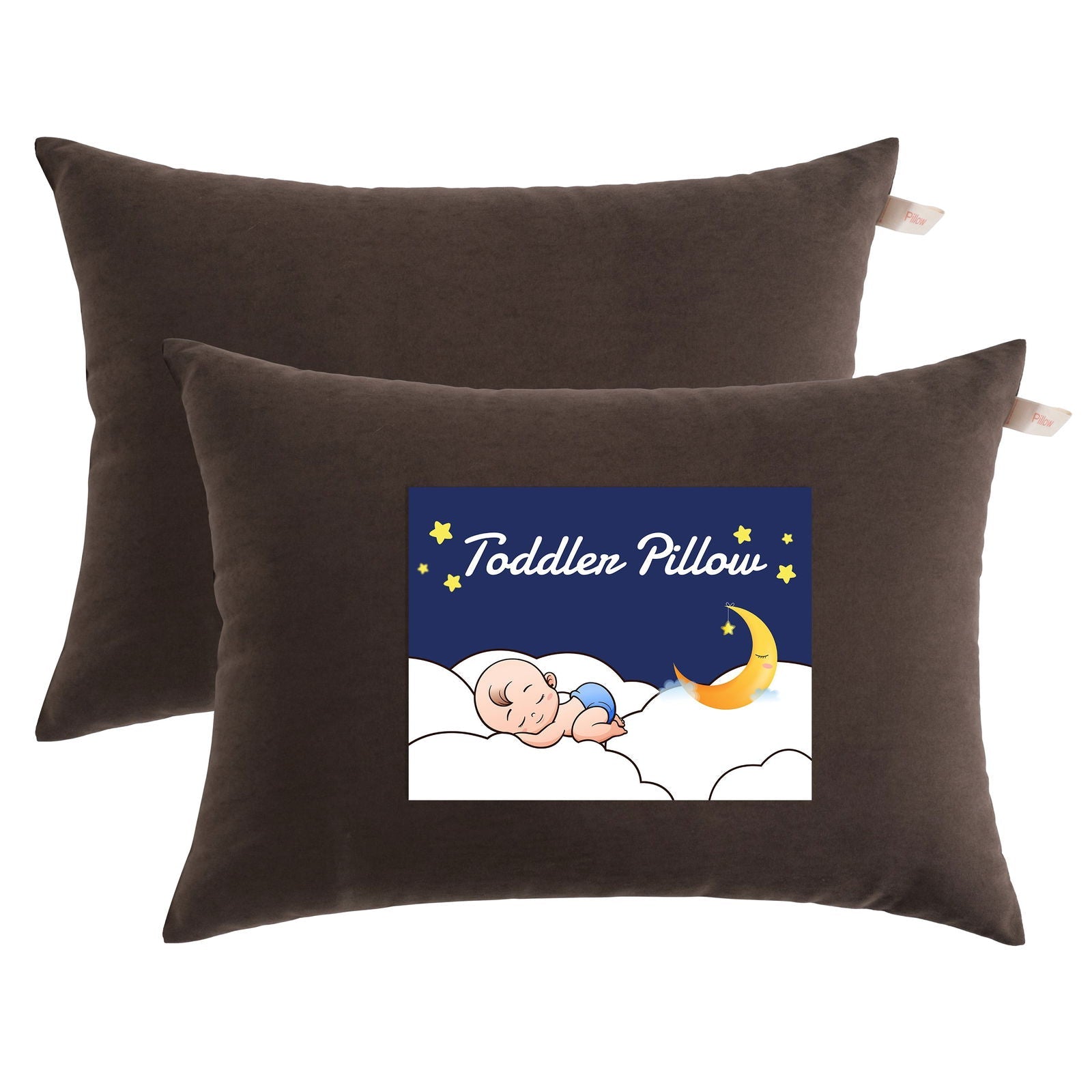 2 Pack Microfiber Soft Toddler Pillows size and color view by Fasiano