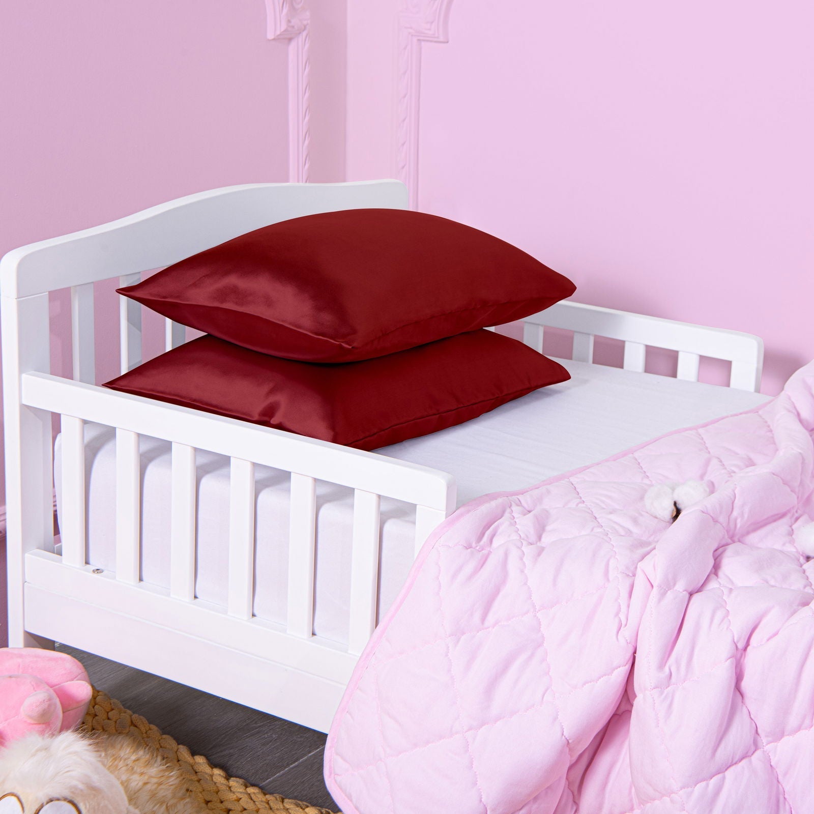 2 Pack Satin Toddler Pillowcases with Envelope Closure bedding essential by Fasiano