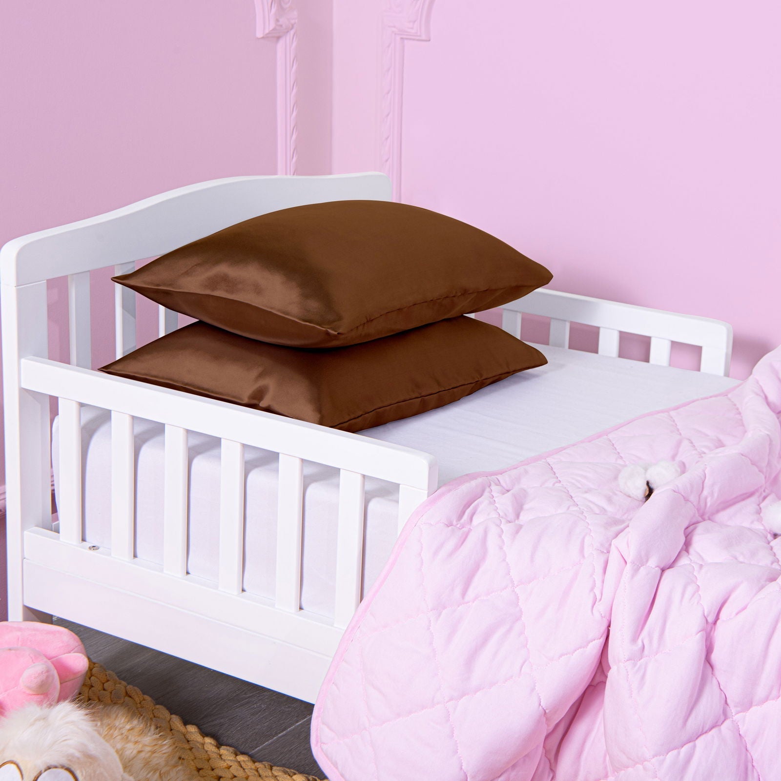 2 Pack Satin Toddler Pillowcases with Envelope Closure product image by Fasiano