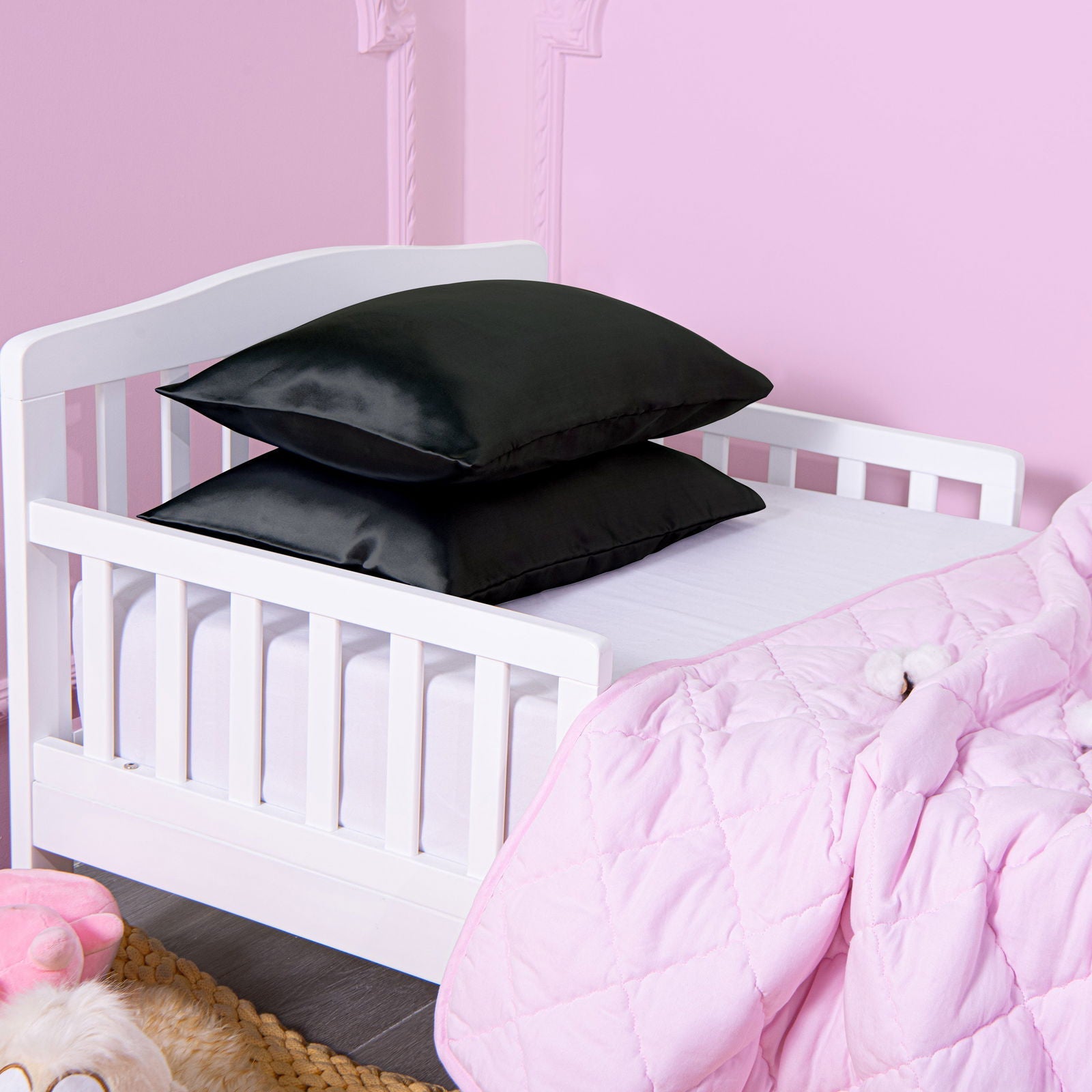 2 Pack Satin Toddler Pillowcases with Envelope Closure texture view by Fasiano
