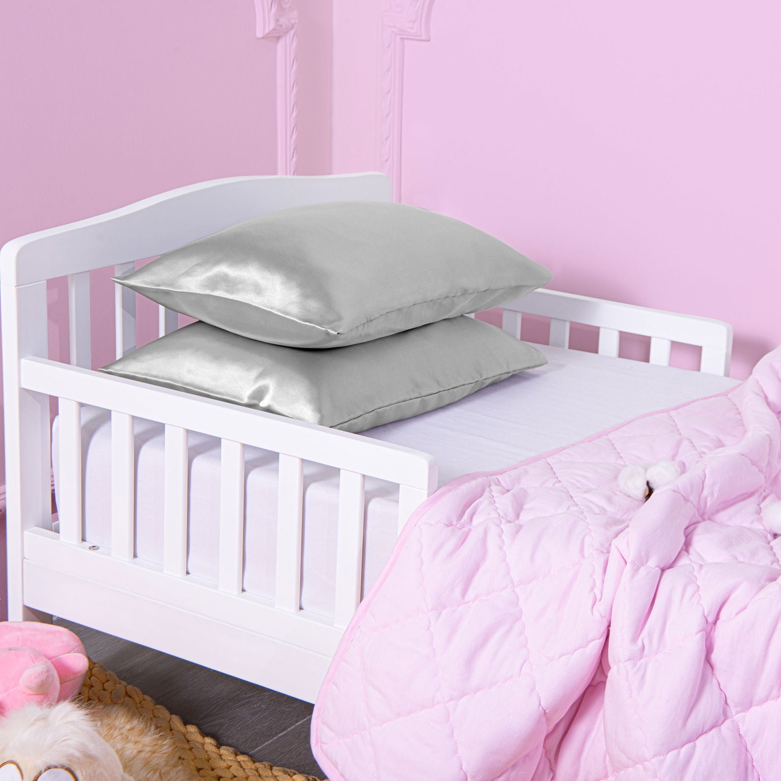 2 Pack Satin Toddler Pillowcases with Envelope Closure texture view by Fasiano