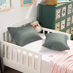 2 Pack Satin Toddler Pillowcases with Zipper Closure detail view by Fasiano