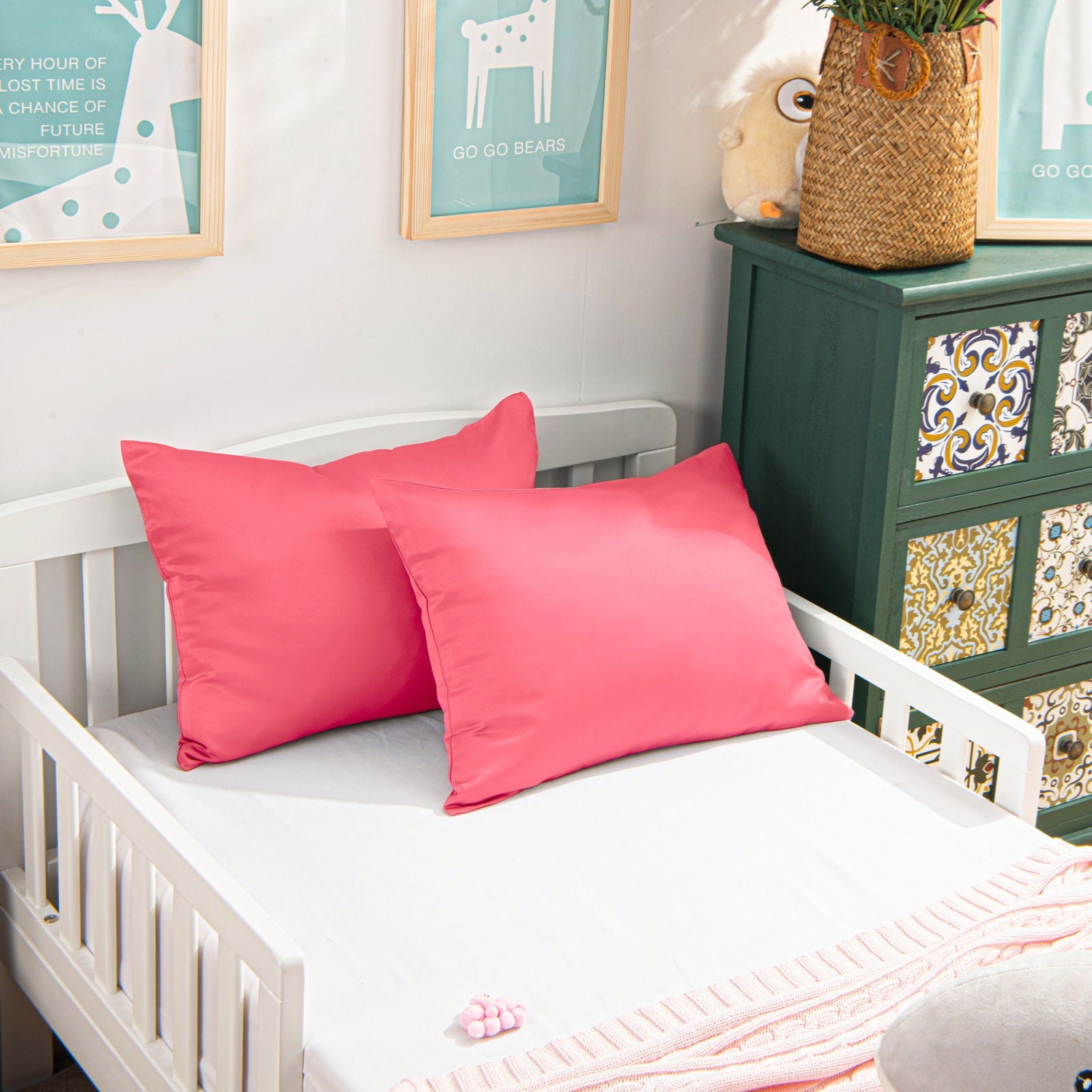 2 Pack Satin Toddler Pillowcases with Zipper Closure detail view by Fasiano