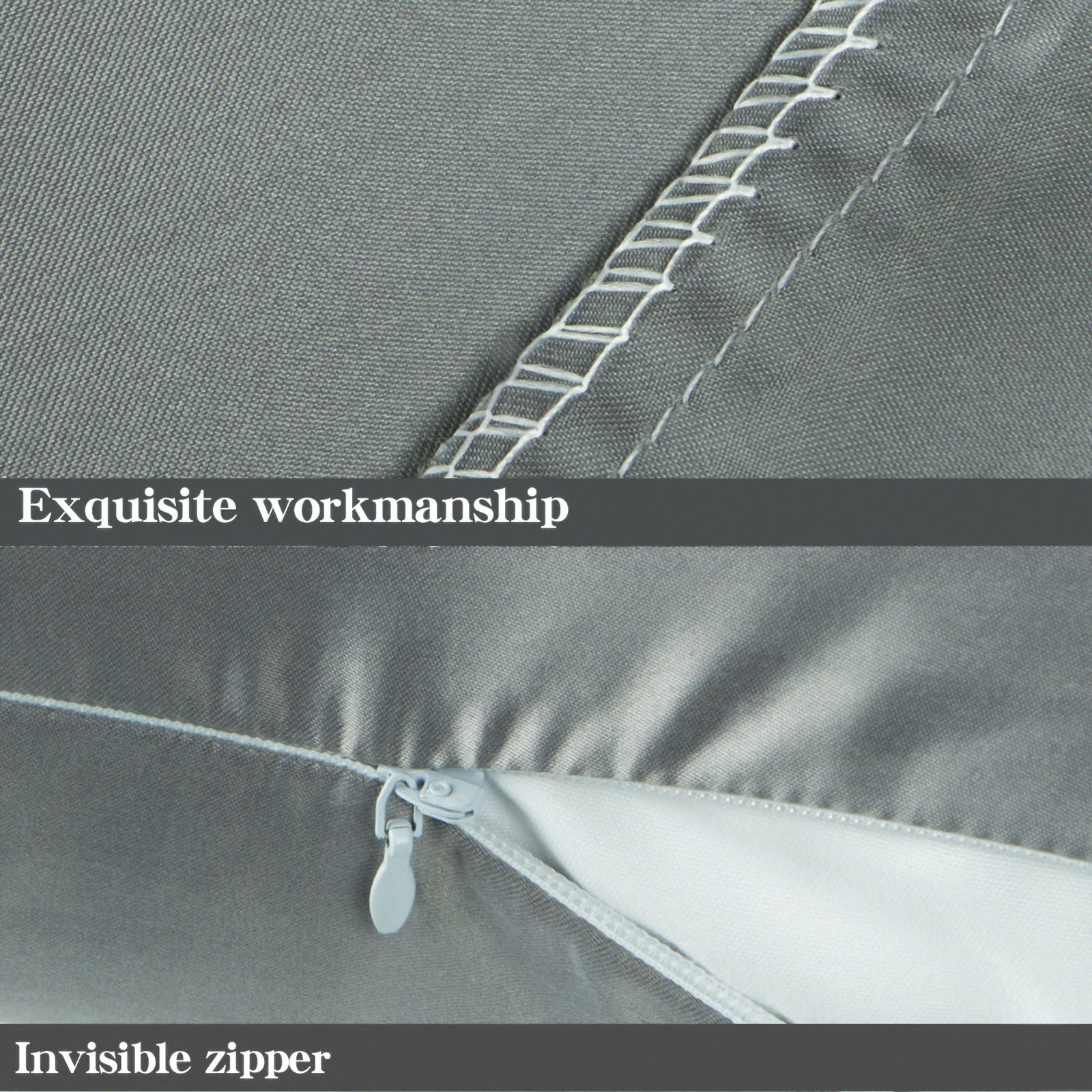 2 Pack Satin Toddler Pillowcases with Zipper Closure size and color view by Fasiano