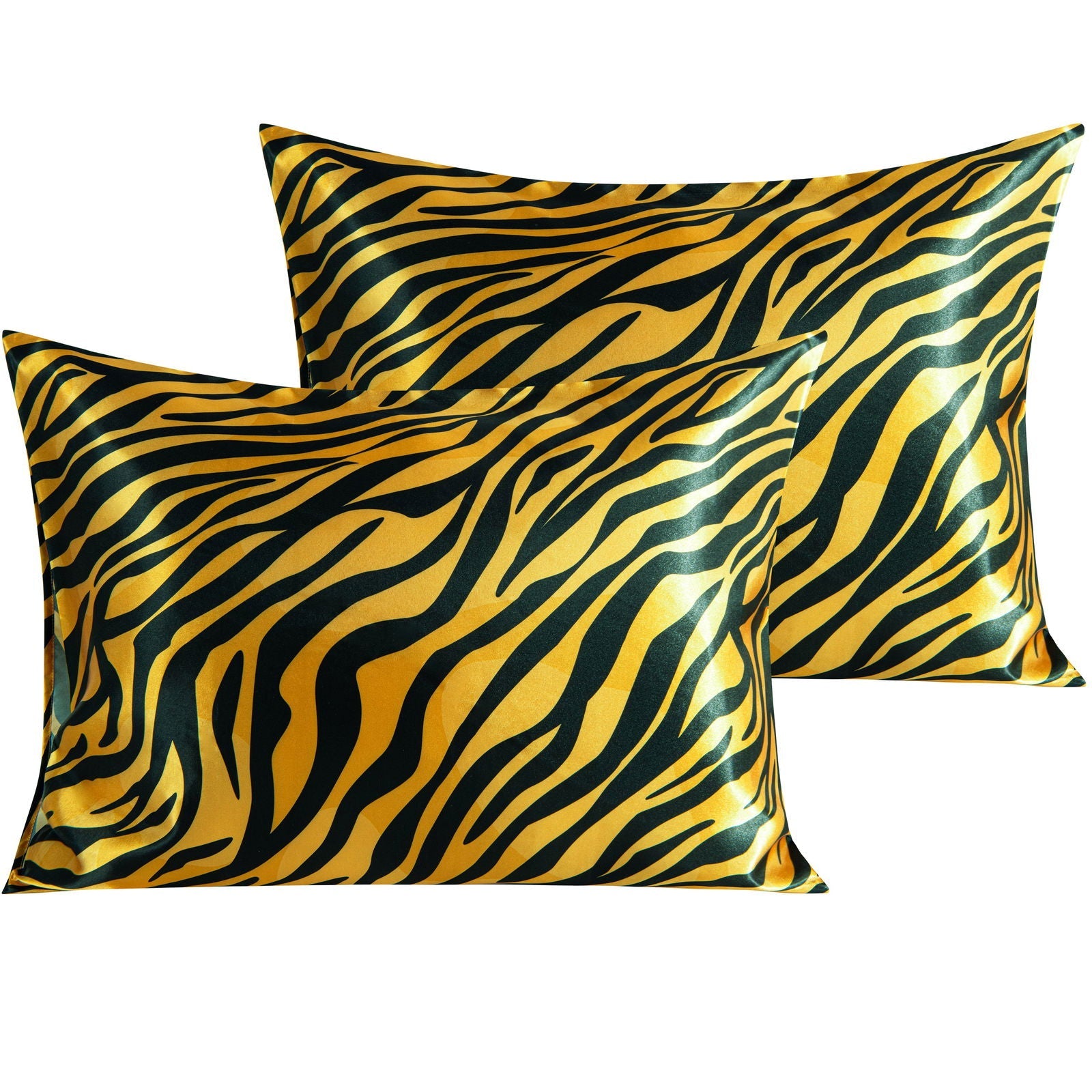 2 Pack Silk Satin Pillowcases with Envelope Closure bedding essential by Fasiano