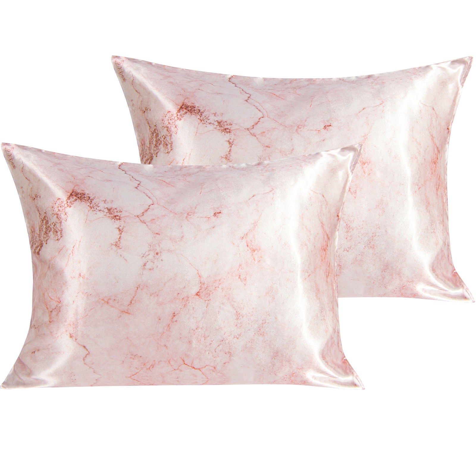 2 Pack Silk Satin Pillowcases with Envelope Closure size and color view by Fasiano