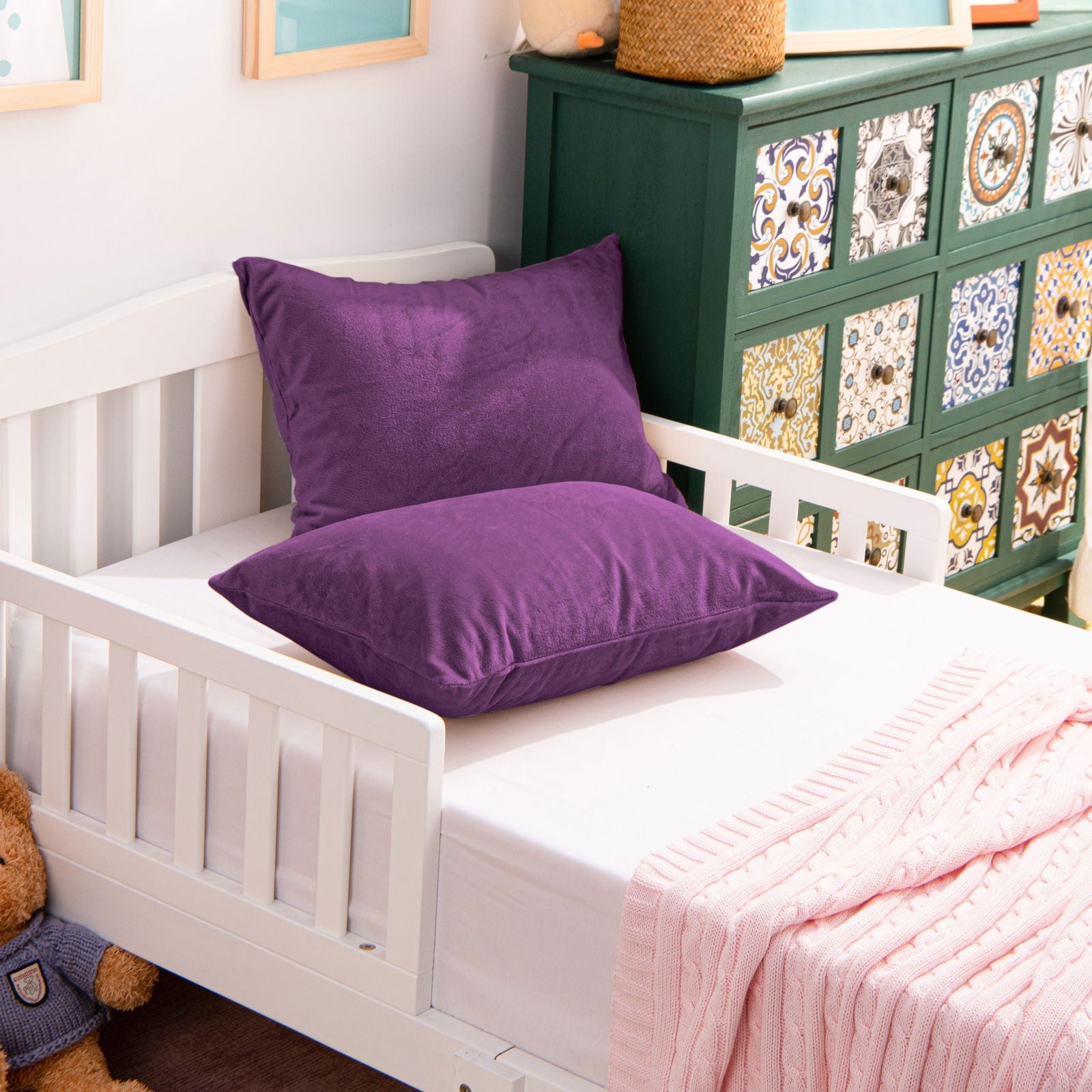 2 Pack Soft Velvet Toddler Pillowcases bedding essential by Fasiano