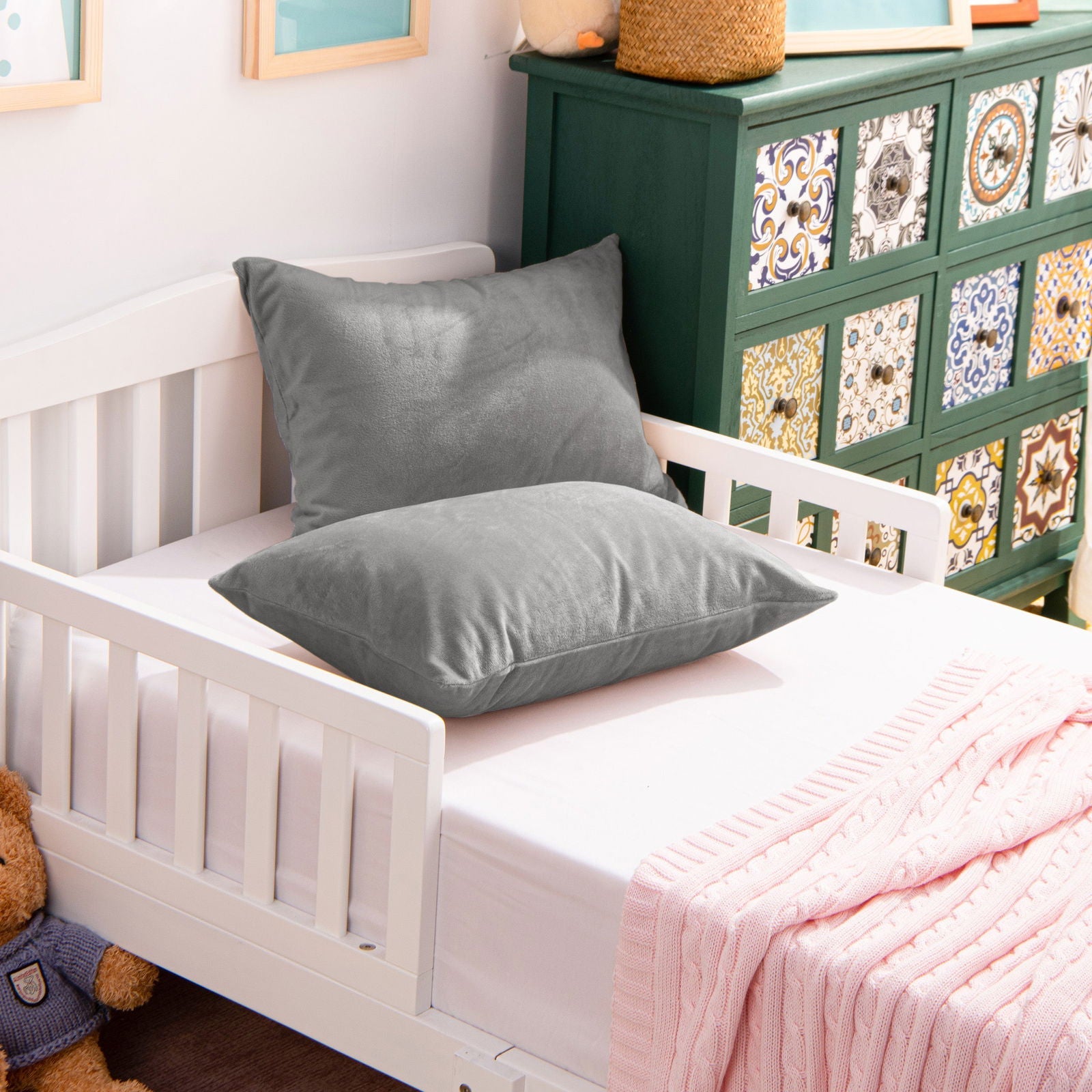 2 Pack Soft Velvet Toddler Pillowcases bedding essential by Fasiano