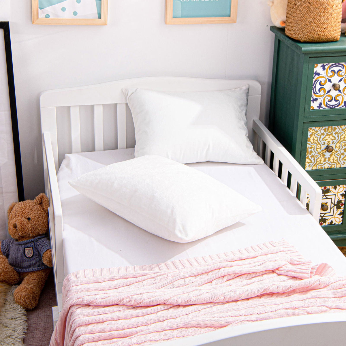 2 Pack Soft Velvet Toddler Pillowcases size and color view by Fasiano