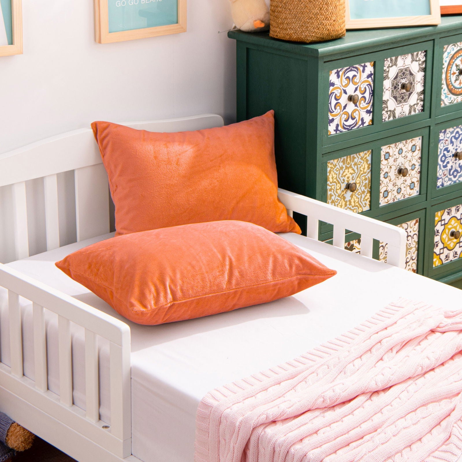 2 Pack Soft Velvet Toddler Pillowcases size and color view by Fasiano