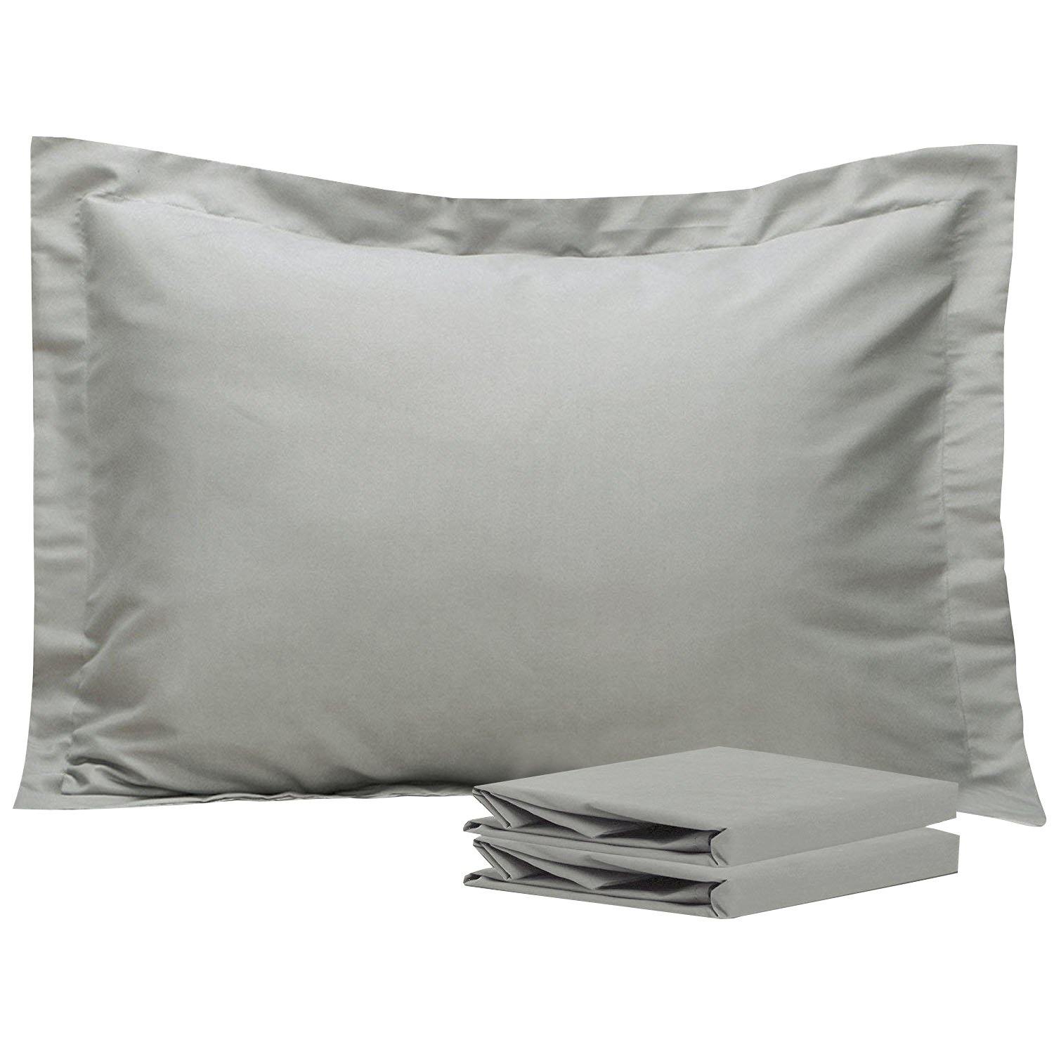 NTBAY 2 Pack 100% Brushed Microfiber Pillow Shams Standard (20 x 26 inches) / Smoky Grey - NTBAY