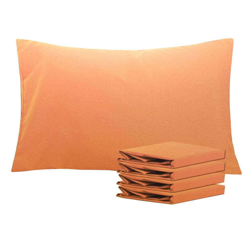 NTBAY 100% Brushed Microfiber Pillowcase with Envelope Closure, 4 Size, 24 Colors 4Pcs - Queen (20 x 30 inches) / Pale Orange - NTBAY