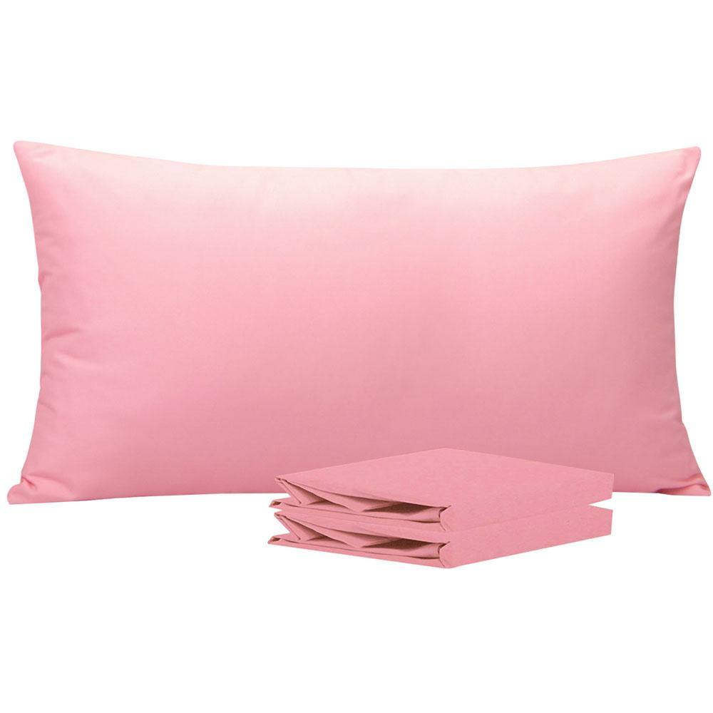 NTBAY 100% Brushed Microfiber Pillowcase with Envelope Closure, 4 Size, 24 Colors 2Pcs - King (20 x 36 inches) / Pink - NTBAY