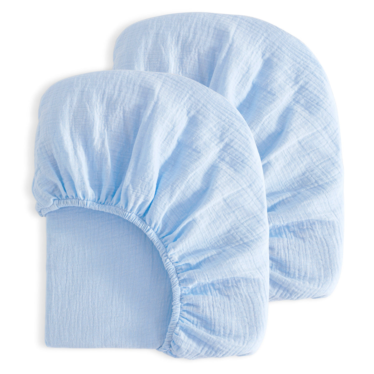 2 Pack Muslin Cotton Crib Sheets, Soft and Breathable Double Layer Baby Crib Sheets