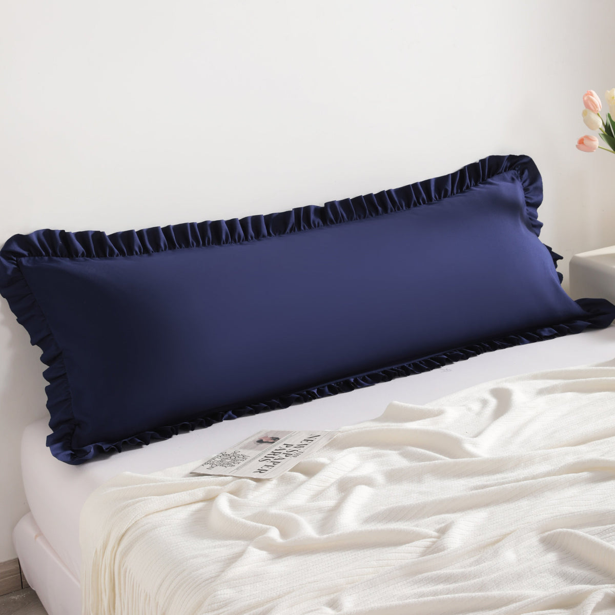 Brushed Microfiber Body Ruffled Pillowcase, 20x54 Inches