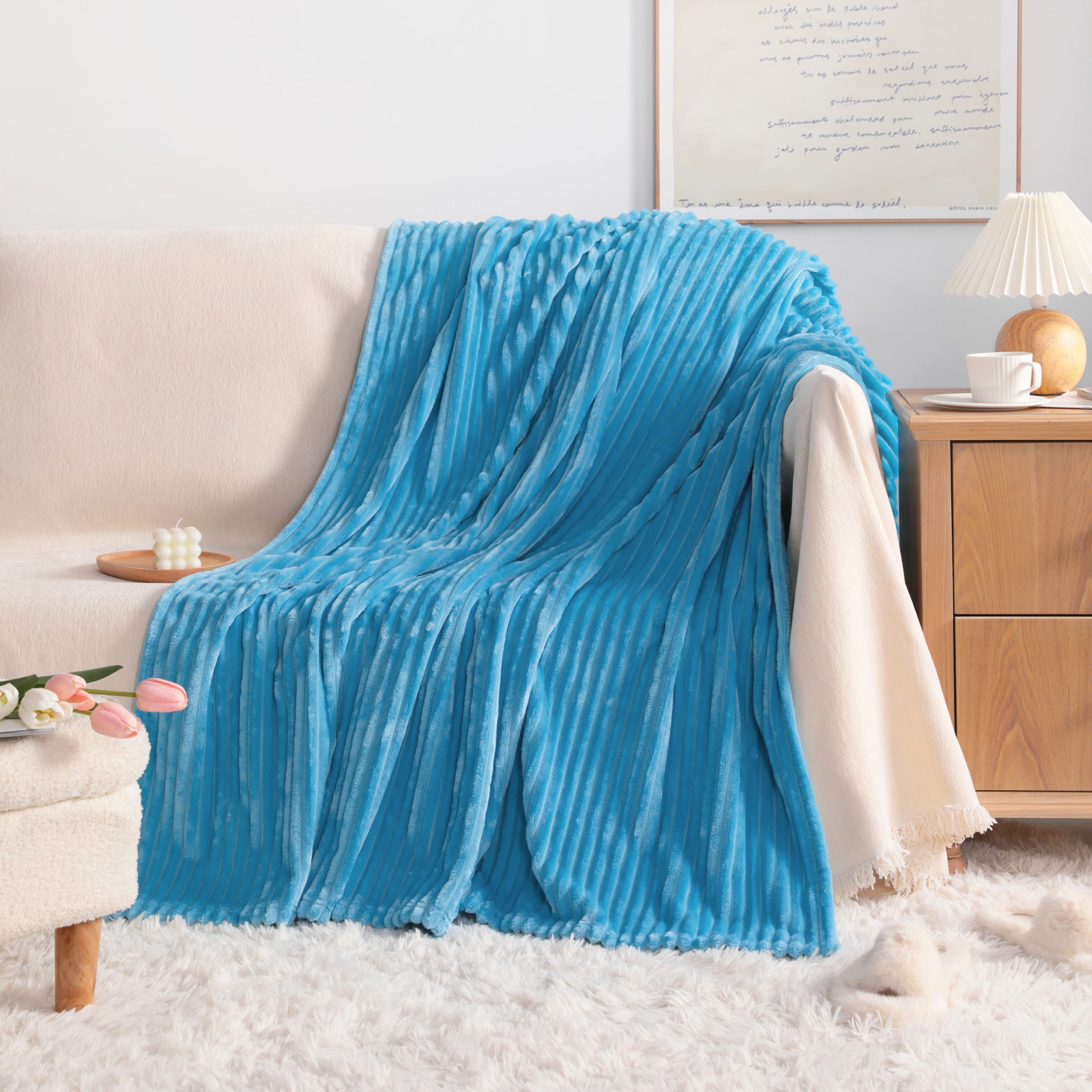 All Seasons Plush Flannel Fleece Throw Blanket