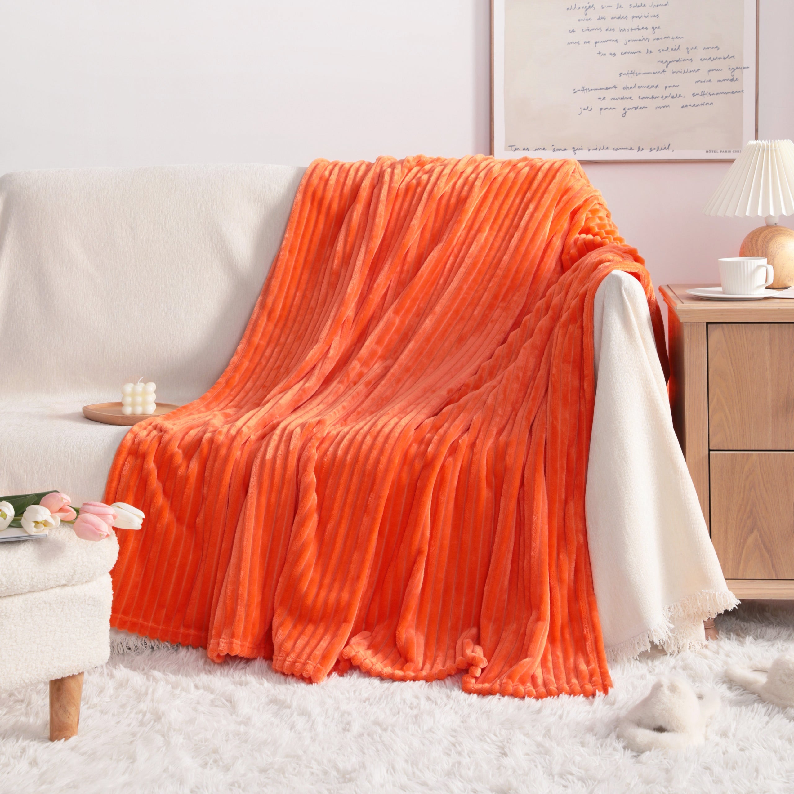 All Seasons Plush Flannel Fleece Throw Blanket