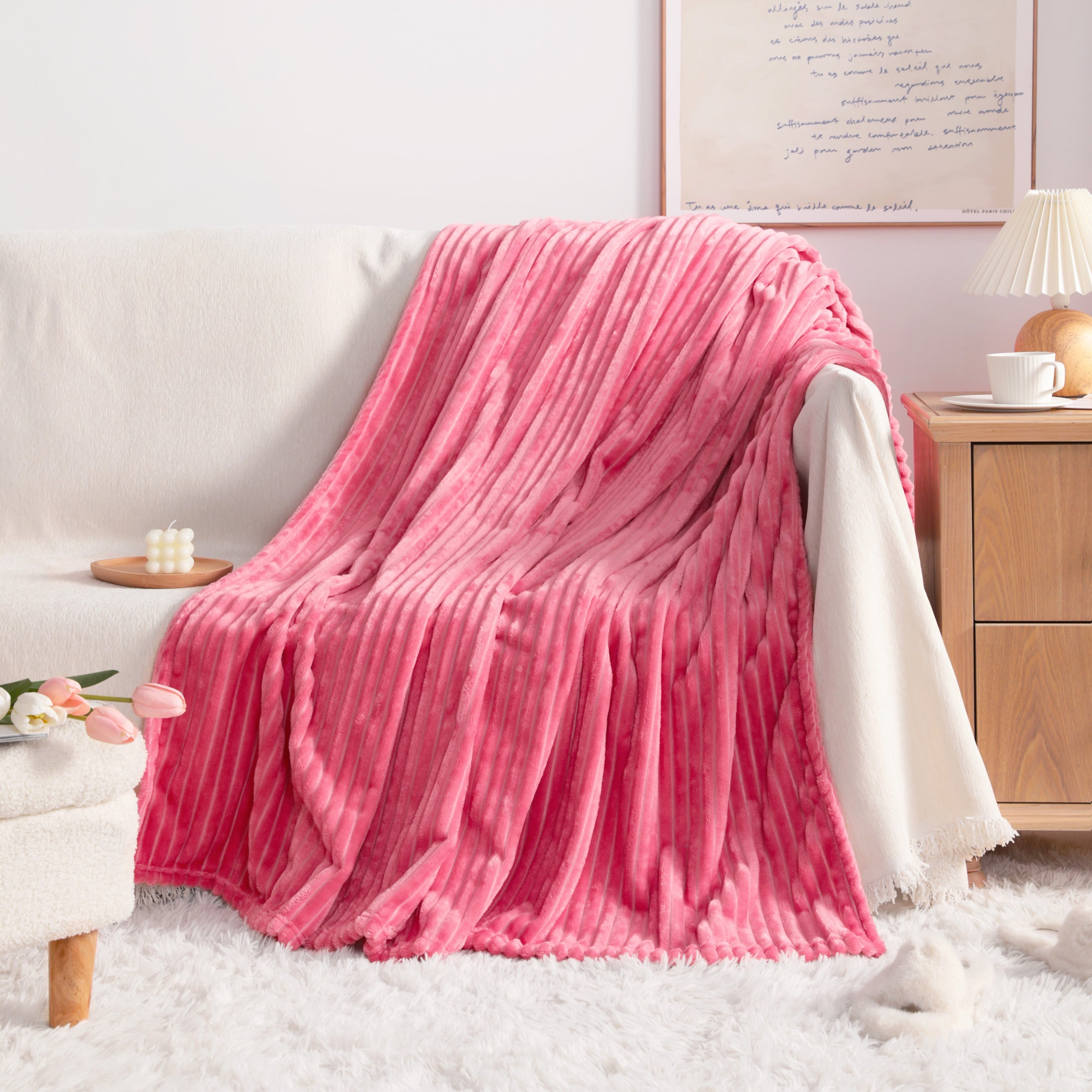 All Seasons Plush Flannel Fleece Throw Blanket