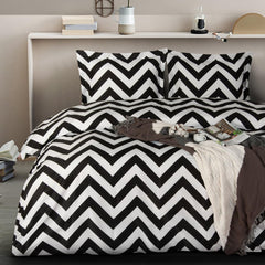 3 Pieces Chevron Pattern Microfiber Duvet Cover Set detail view by Fasiano