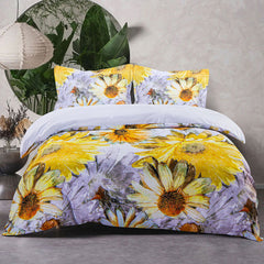 3 Pieces Sunflowers Pattern Microfiber Duvet Cover Set product image by Fasiano