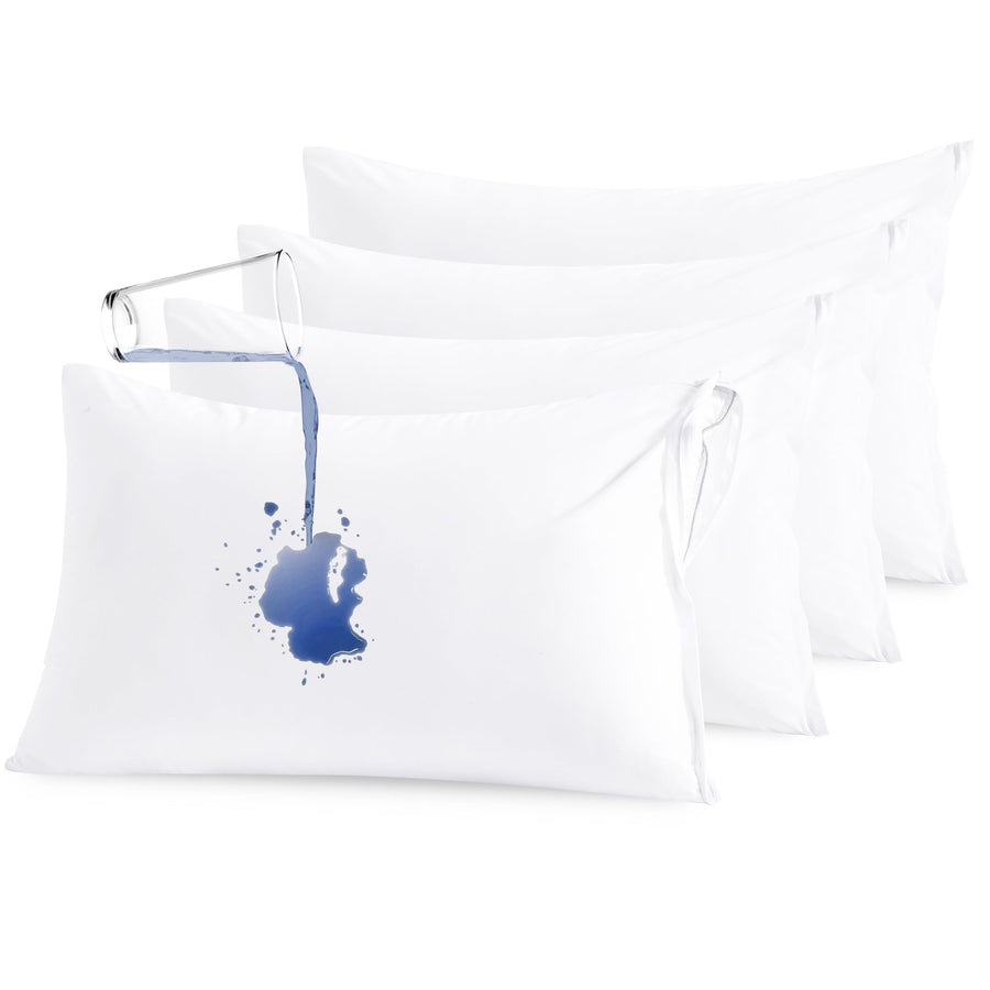 4 Pack Microfiber Waterproof Pillow Protectors with Hidden Zipper product image by Fasiano