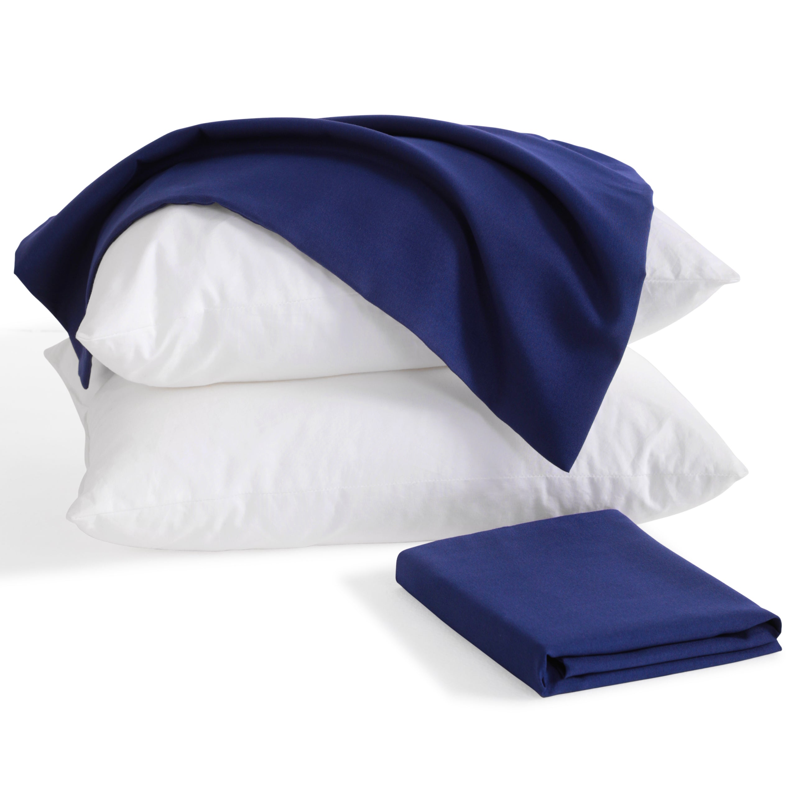 2-Pack Microfiber Pillows with Soft Cotton Pillowcases