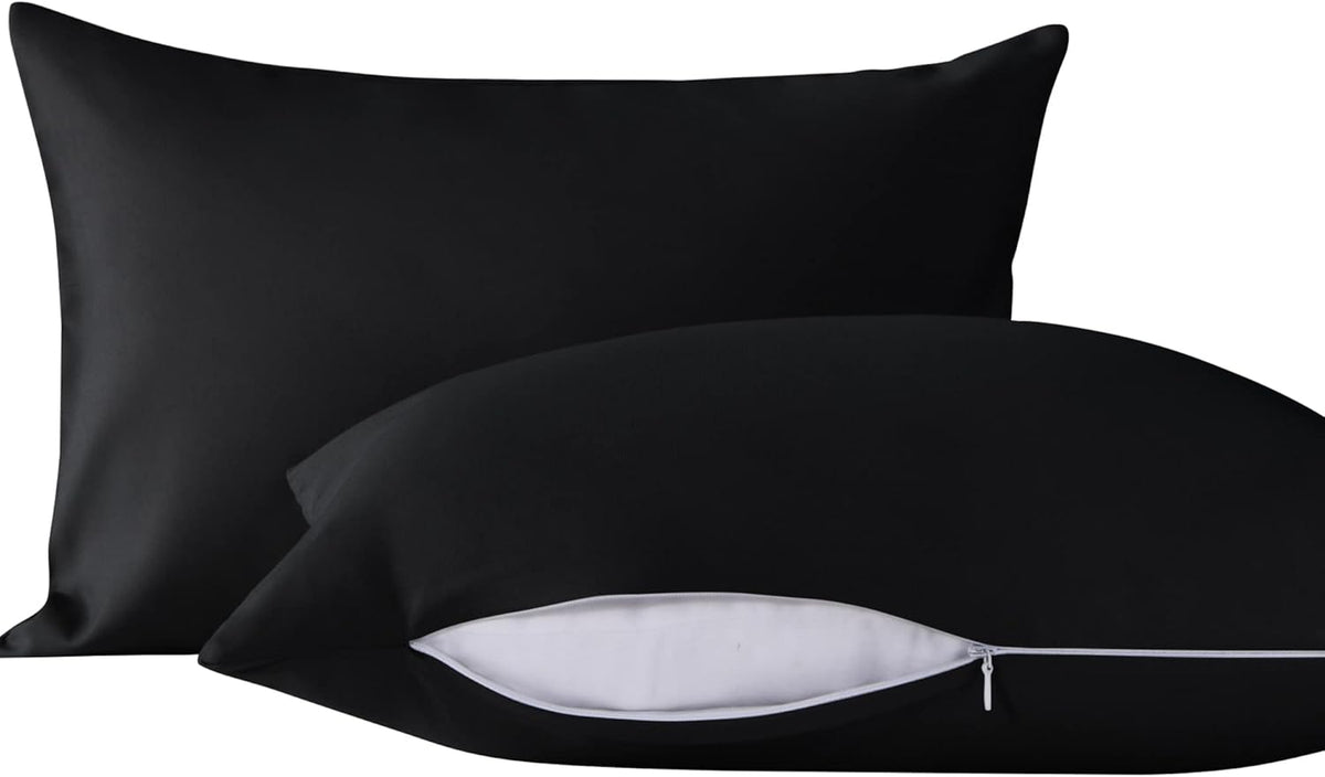 2-Pack Microfiber Pillows with Soft Cotton Pillowcases