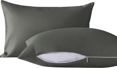 2-Pack Microfiber Pillows with Soft Cotton Pillowcases