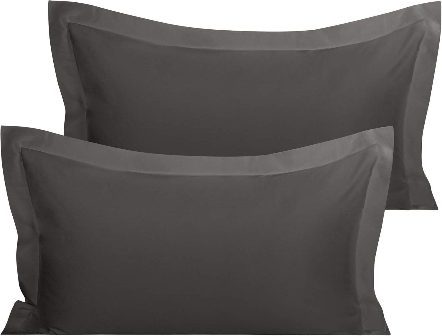 Organic Cotton Pillow Shams – Set of 2, Soft & Silky Sateen, 800TC