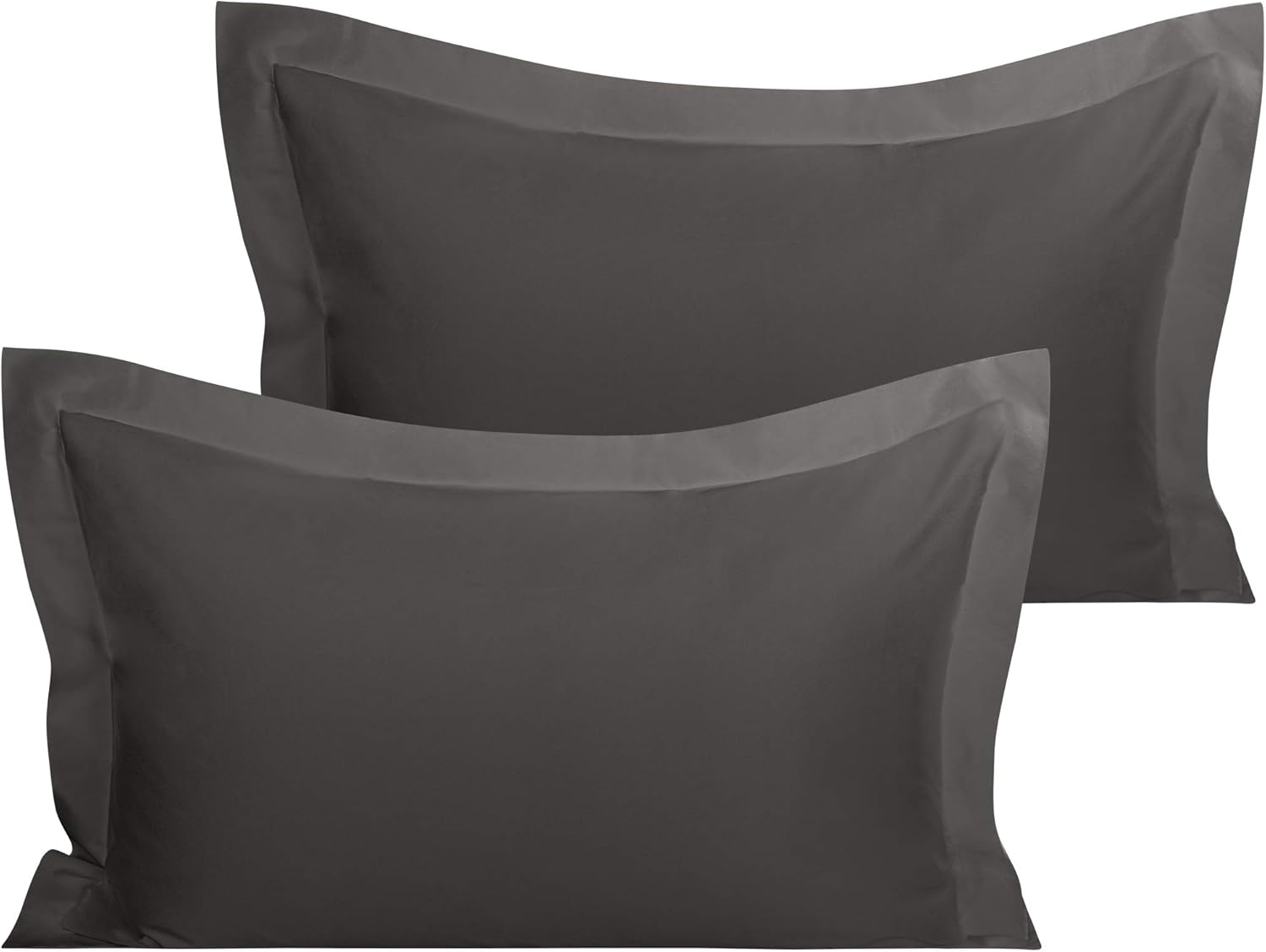 Organic Cotton Pillow Shams – Set of 2, Soft & Silky Sateen, 800TC