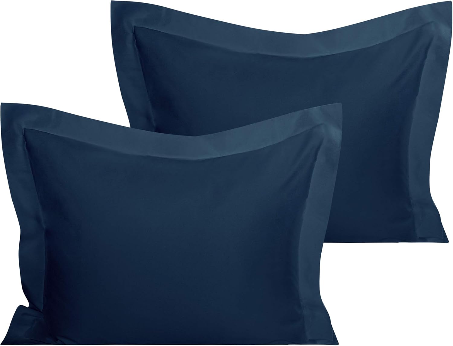 Organic Cotton Pillow Shams – Set of 2, Soft & Silky Sateen, 800TC