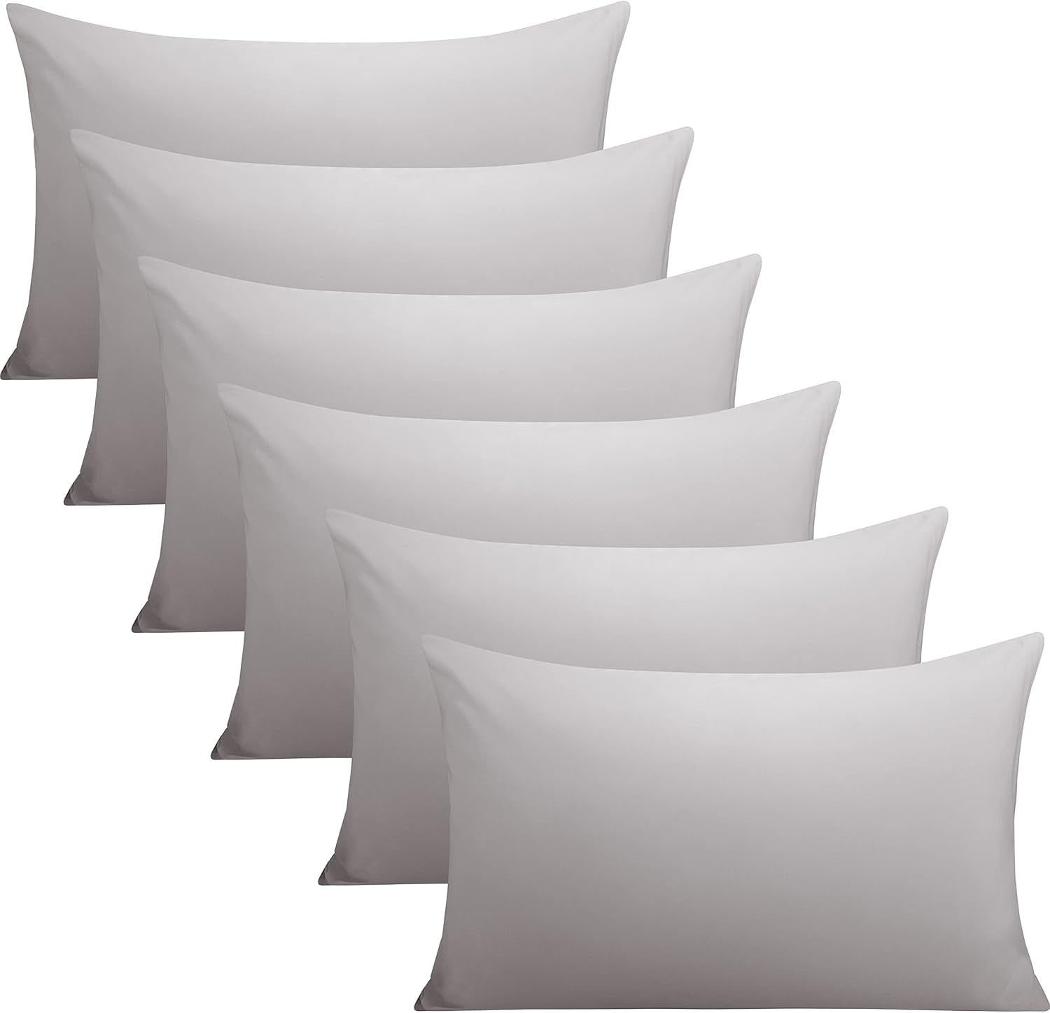 6 Pack Microfiber Queen Pillowcases, Ultra Soft and Wrinkle Pillow Cases with Envelope Closure, 20x30 Inches