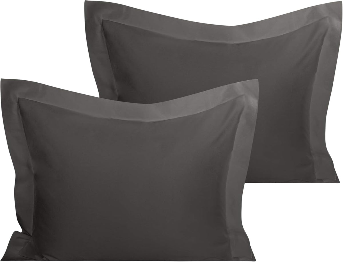 Organic Cotton Pillow Shams – Set of 2, Soft & Silky Sateen, 800TC
