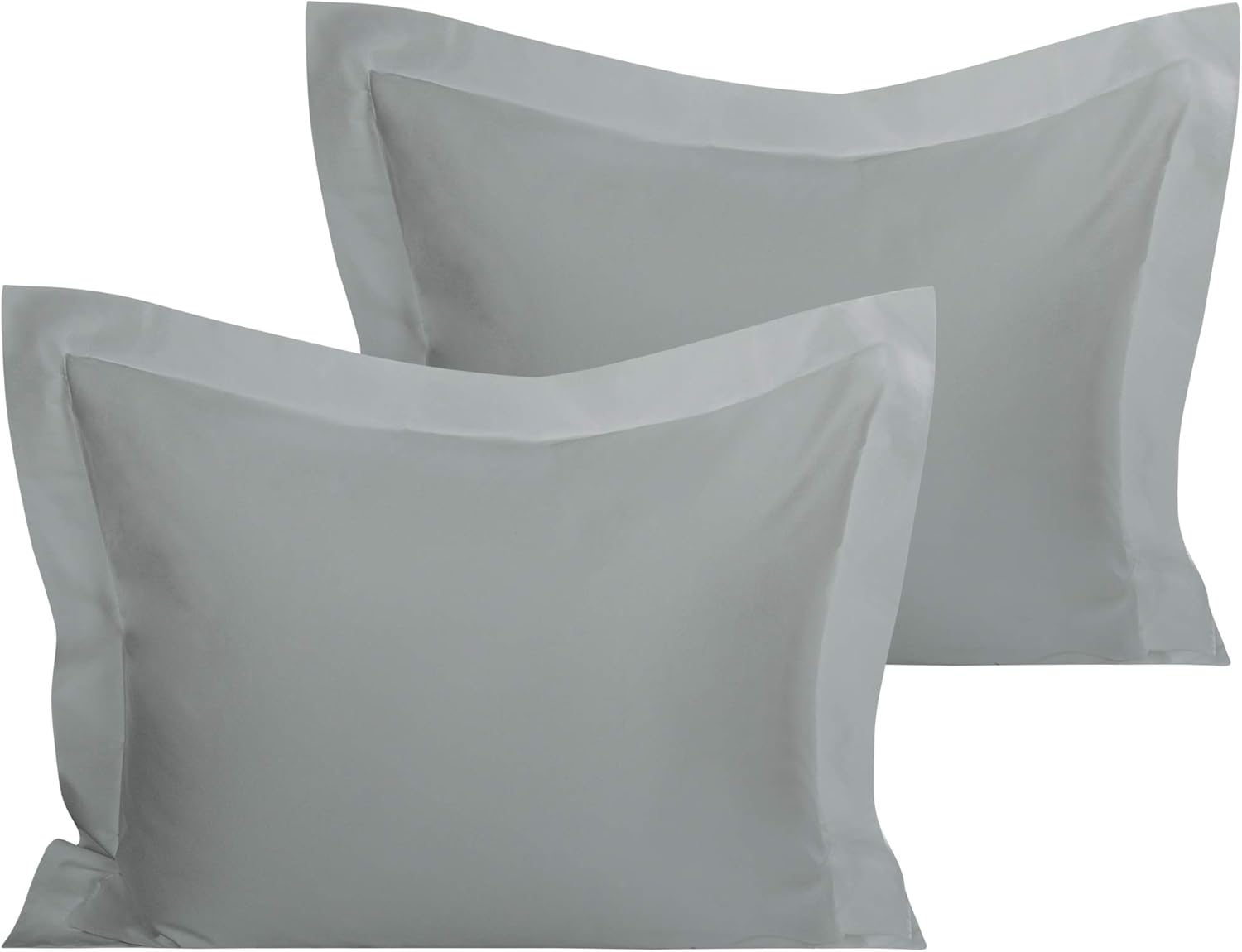Organic Cotton Pillow Shams – Set of 2, Soft & Silky Sateen, 800TC