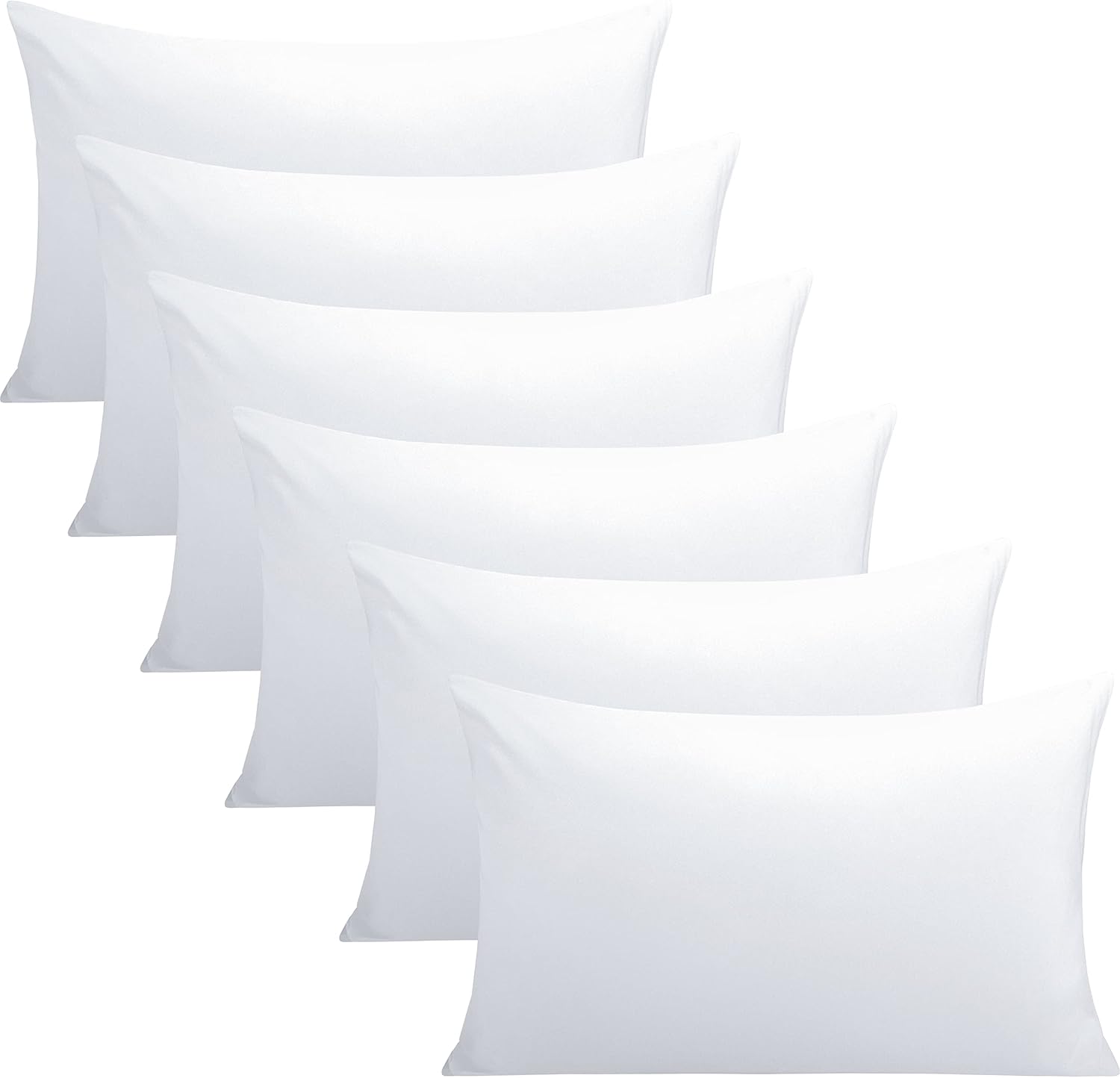 6 Pack Microfiber Queen Pillowcases, Ultra Soft and Wrinkle Pillow Cases with Envelope Closure, 20x30 Inches