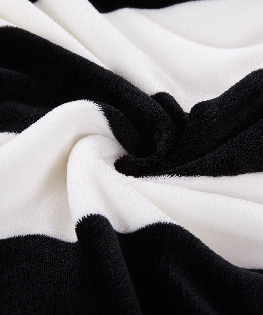 NTBAY Flannel Throw Blankets Super Soft with Black and White Stripe - NTBAY