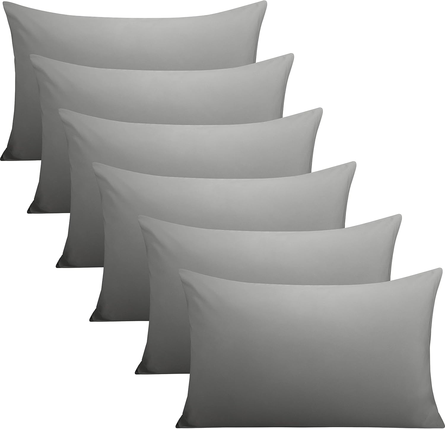 6 Pack Microfiber Queen Pillowcases, Ultra Soft and Wrinkle Pillow Cases with Envelope Closure, 20x30 Inches