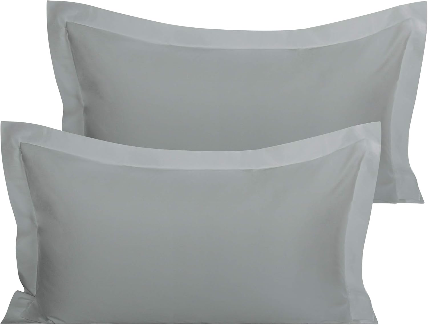 Organic Cotton Pillow Shams – Set of 2, Soft & Silky Sateen, 800TC