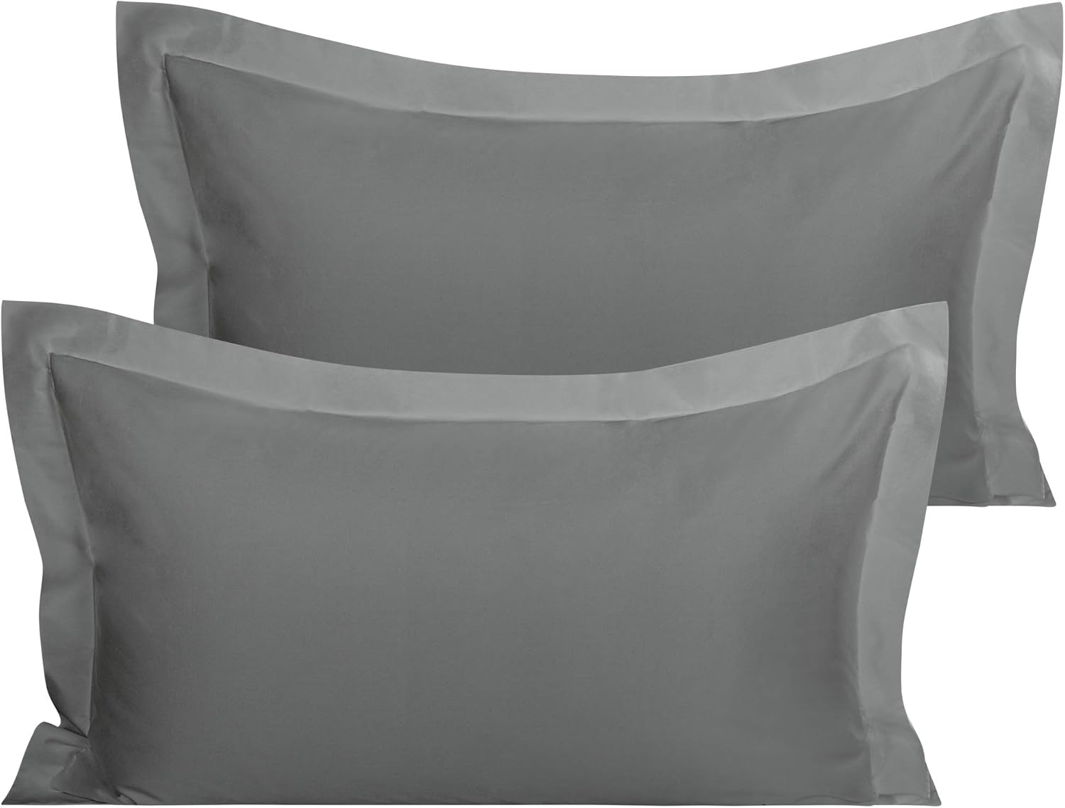 Organic Cotton Pillow Shams – Set of 2, Soft & Silky Sateen, 800TC