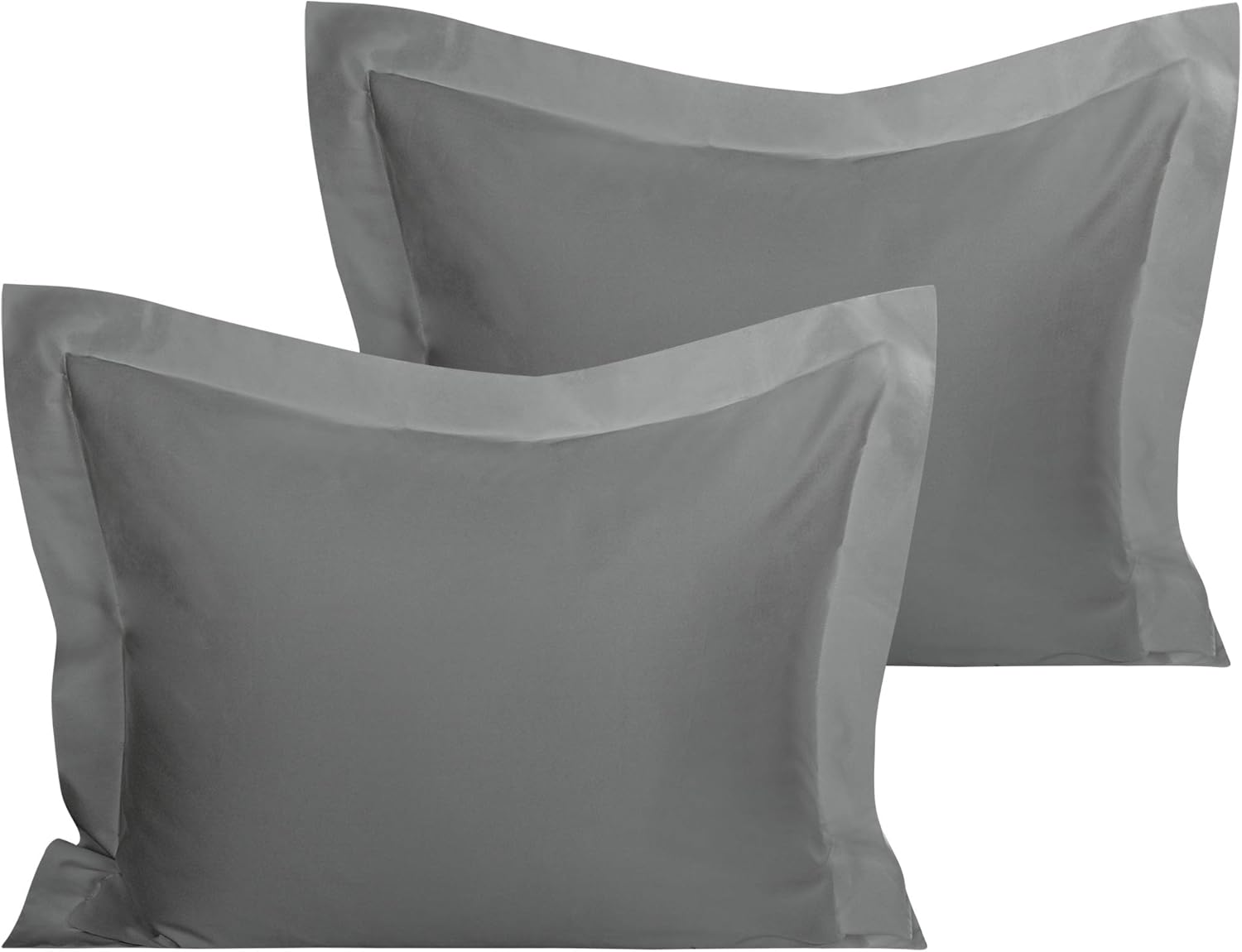 Organic Cotton Pillow Shams – Set of 2, Soft & Silky Sateen, 800TC