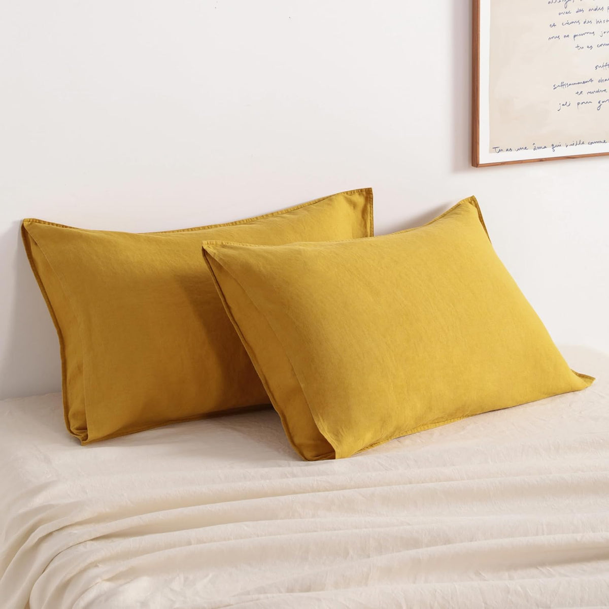 French Linen Pillowcases – 2-Pack, Breathable & Cooling